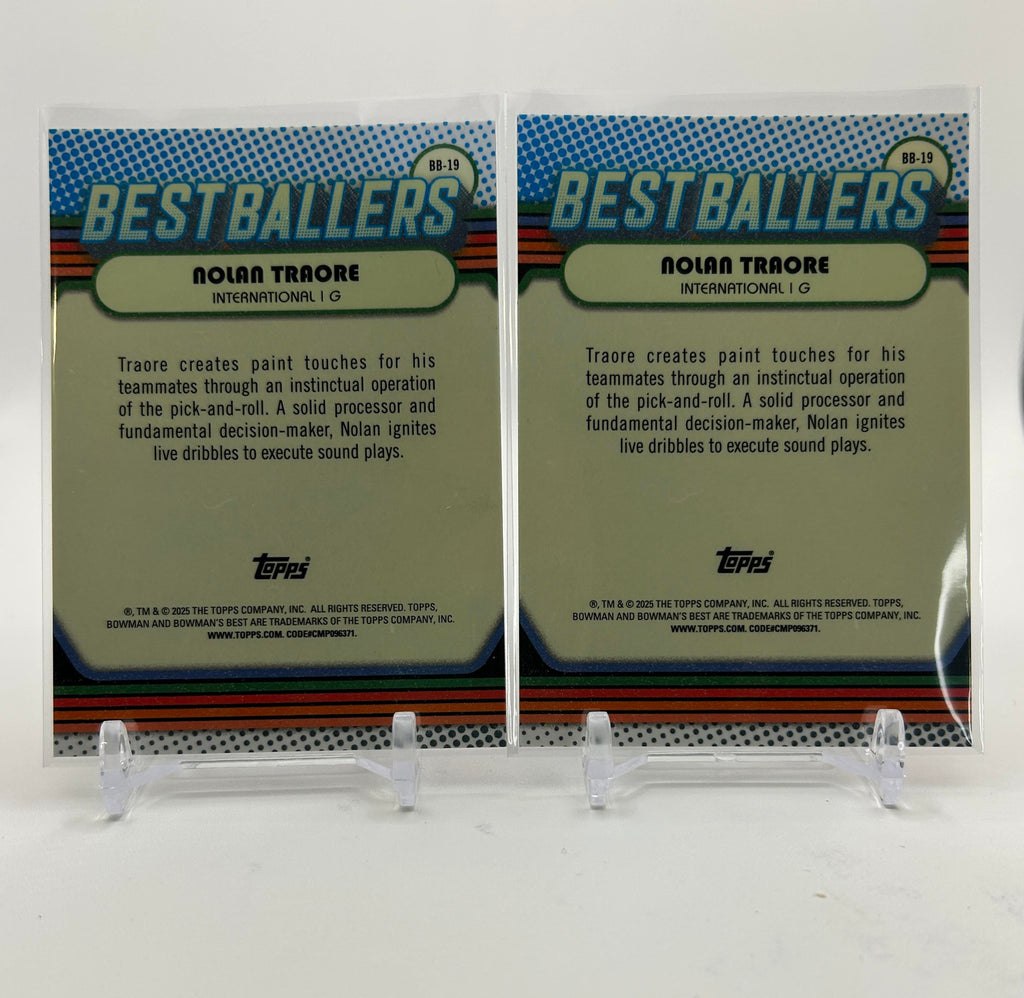 2024-25 Bowman University Best Nolan Traore Best Ballers Orange Prizm /25 Set x2