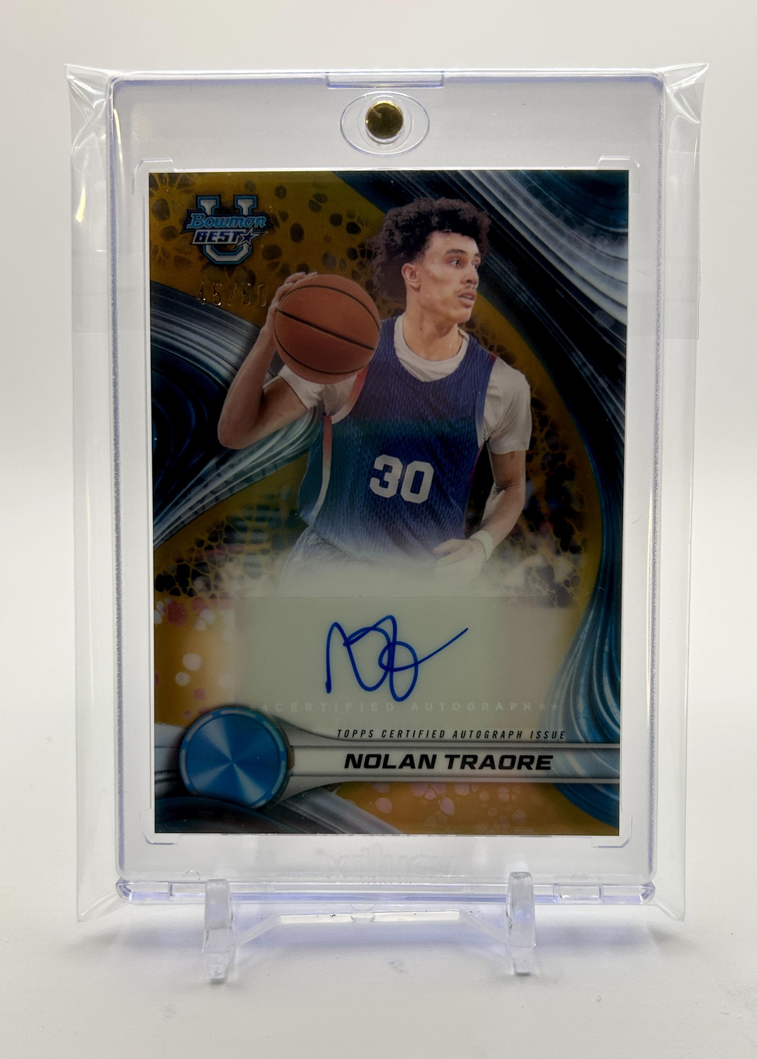 2024-25 Bowman University Best Nolan Traore Gold Refractor Auto /50