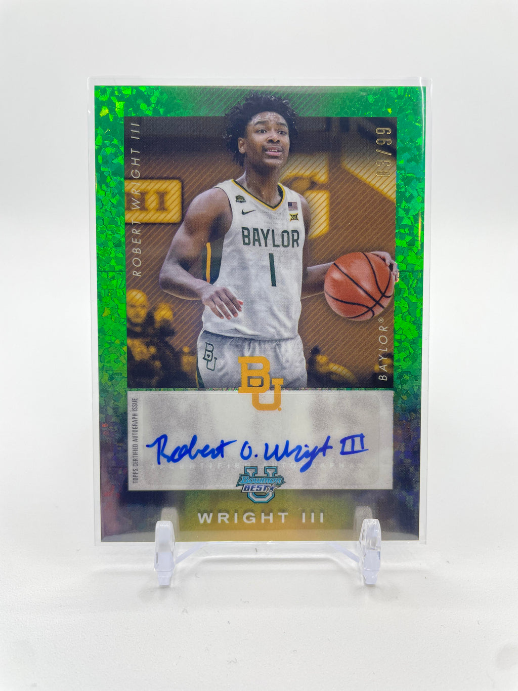 2024-25 Bowman University Best Robert Wright III Iso Green Refractor Auto /99