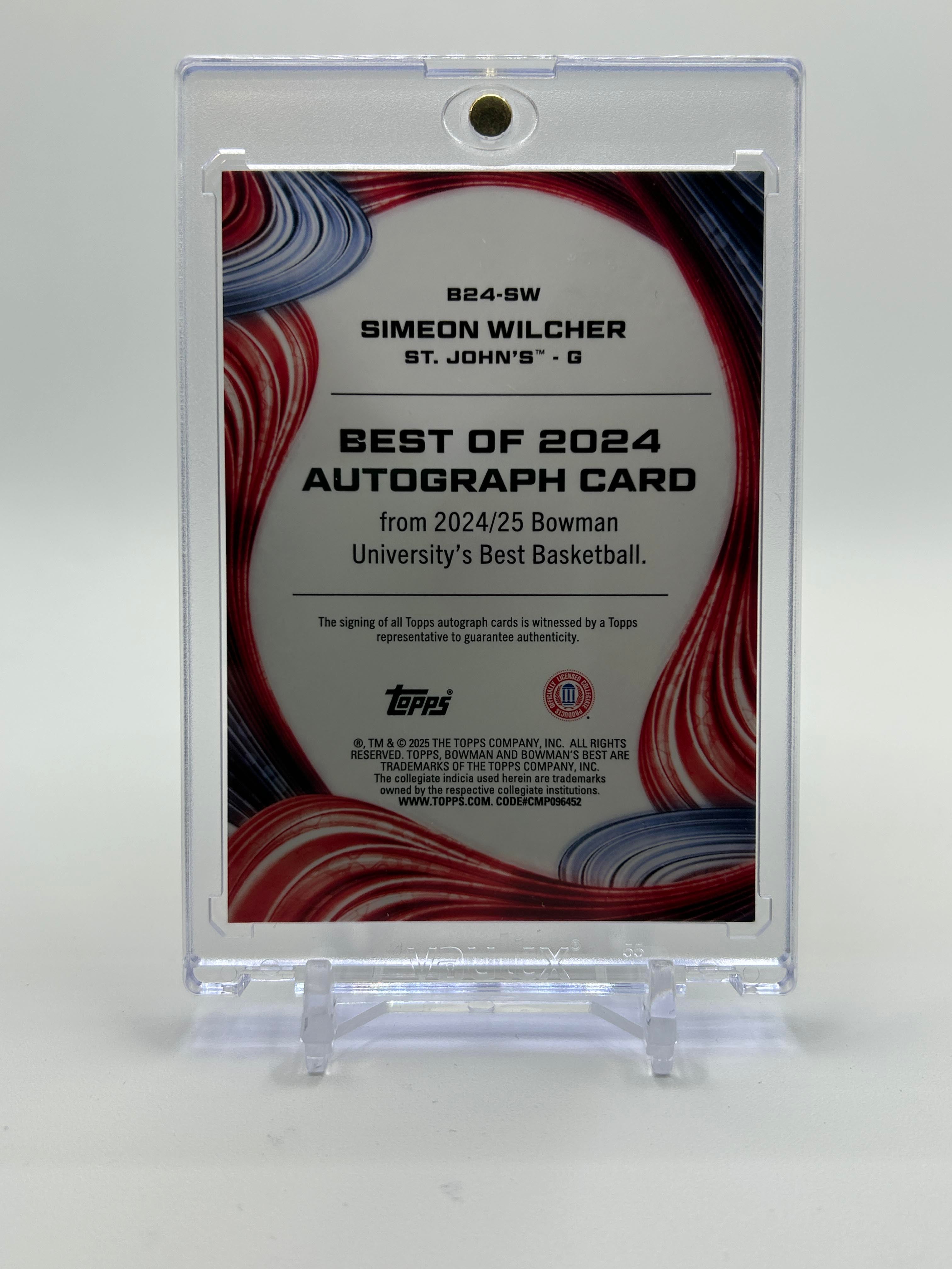 2024-25 Bowman University Best Simeon Wilcher Gold Refractor Auto /50