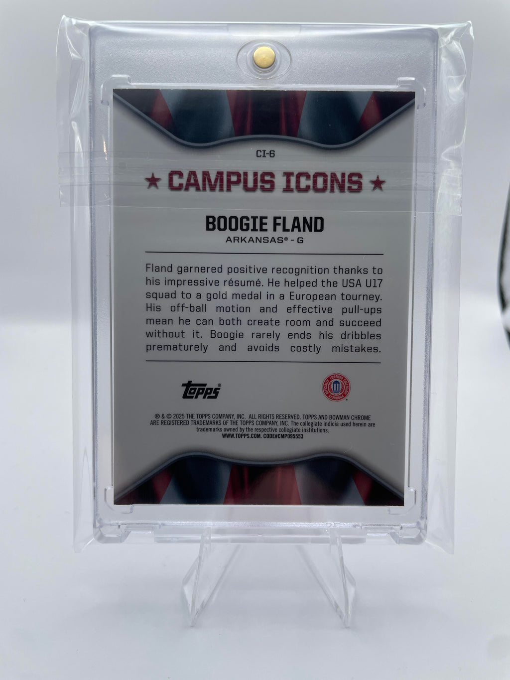 2024-25 Bowman University Chrome Boogie Fland Campus Icons Blue Refractor /150