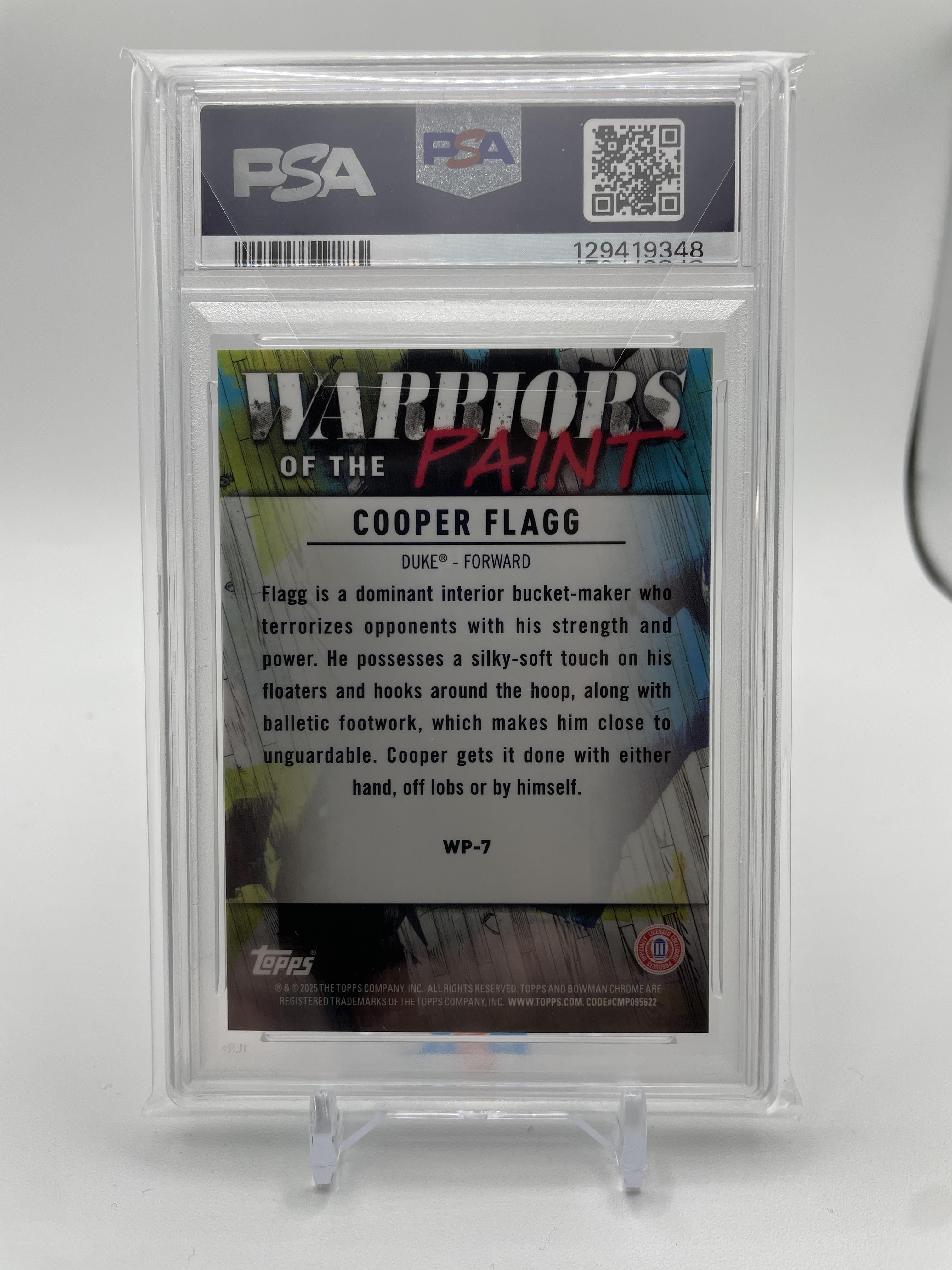 2024-25 Bowman University Chrome Cooper Flagg Warriors Gold Refractor /50 PSA 10
