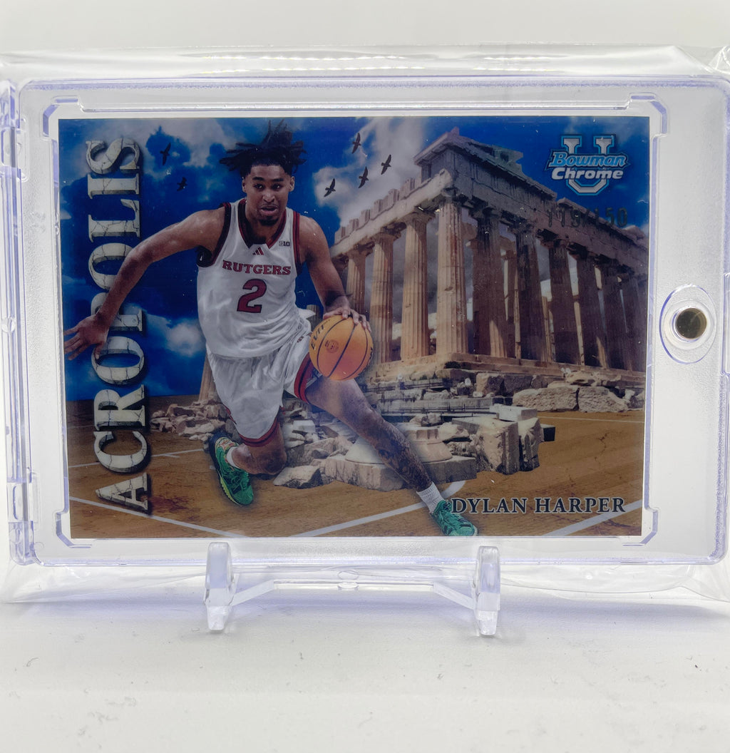 2024-25 Bowman University Chrome Dylan Harper Acropolis Blue Refractor /150