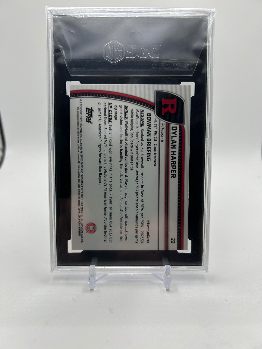 2024-25 Bowman University Chrome Dylan Harper Black Wave Refractor SGC 9.5