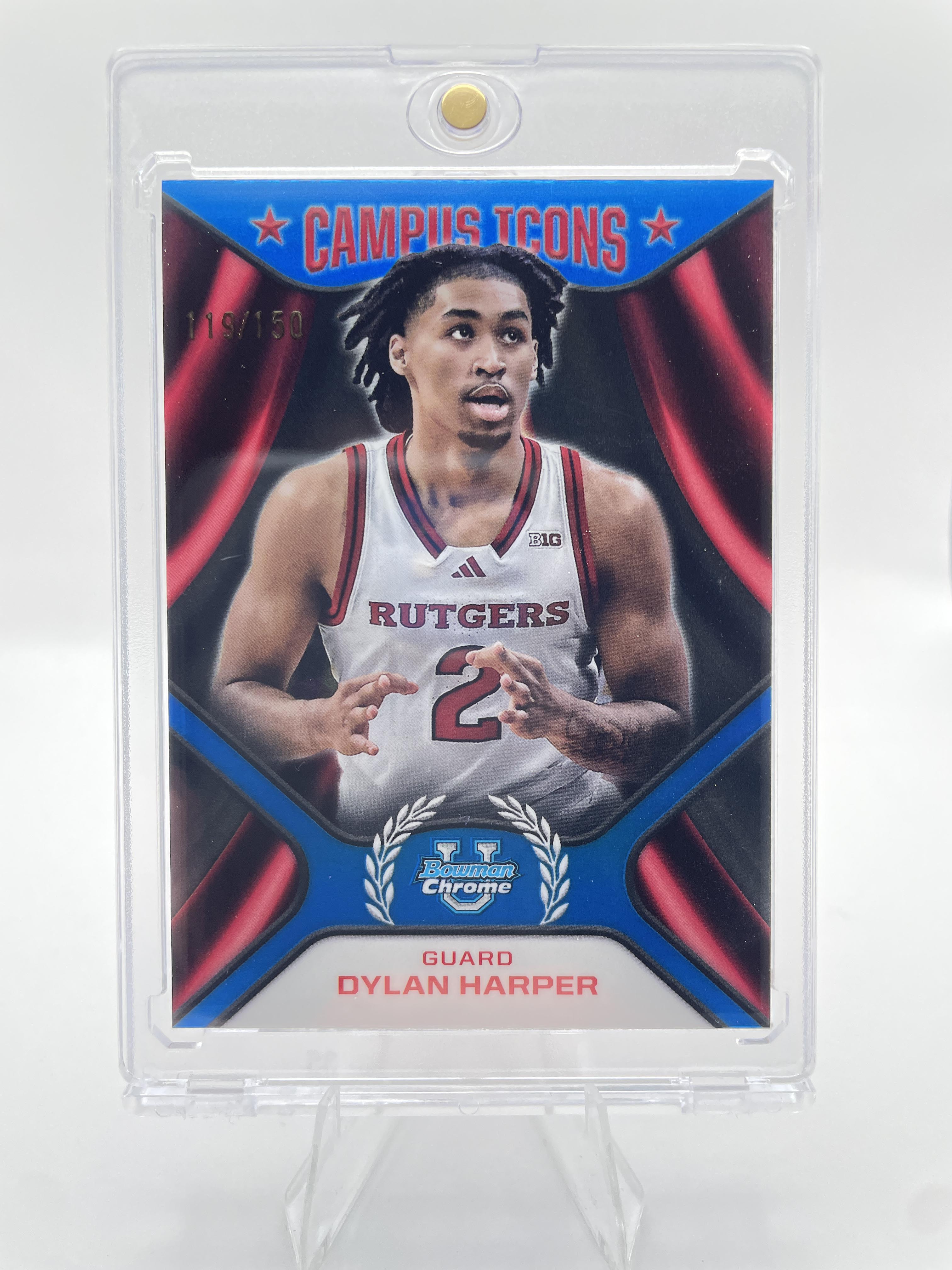2024-25 Bowman University Chrome Dylan Harper Campus Icons Blue Refractor /150