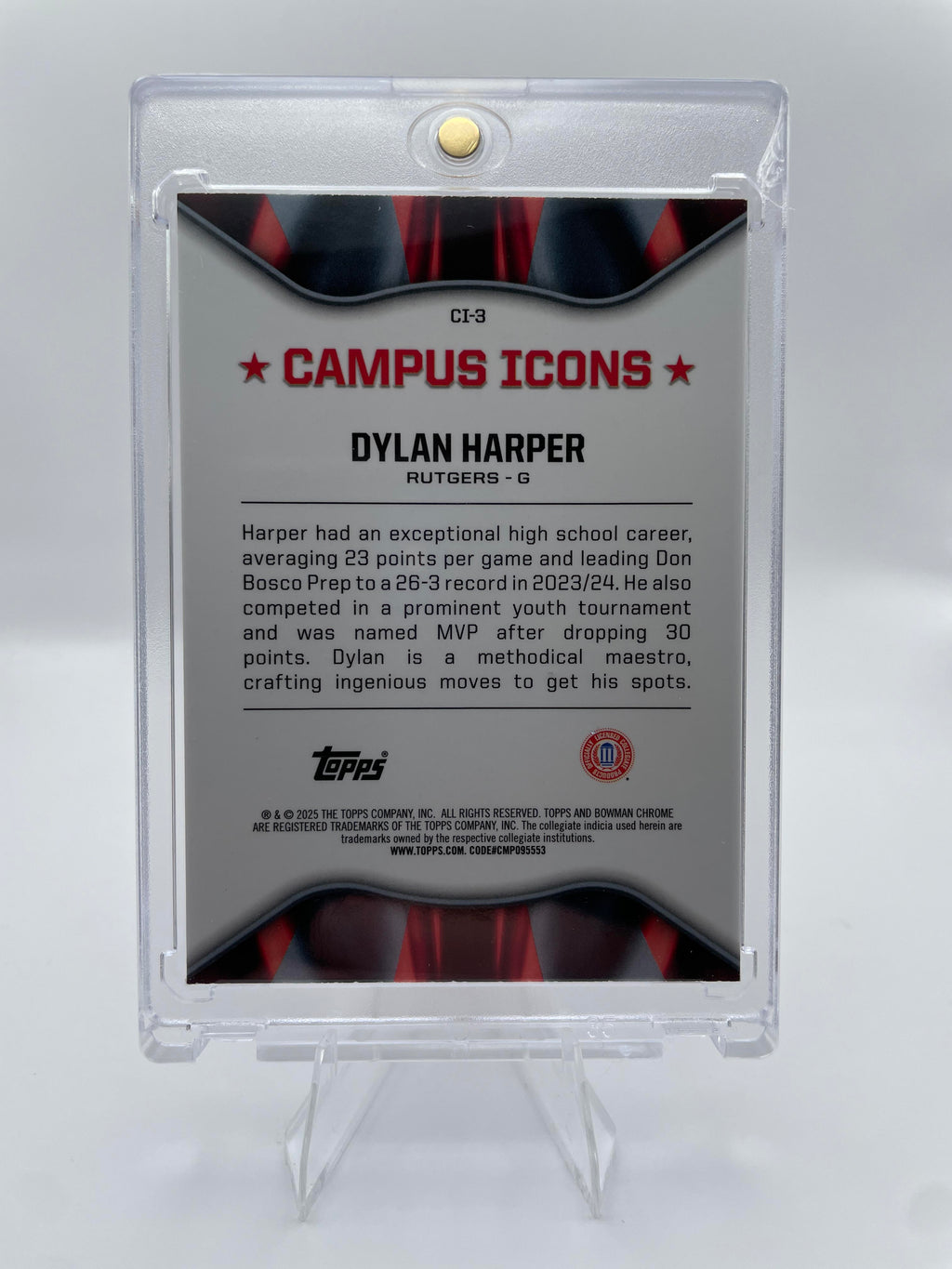 2024-25 Bowman University Chrome Dylan Harper Campus Icons Blue Refractor /150
