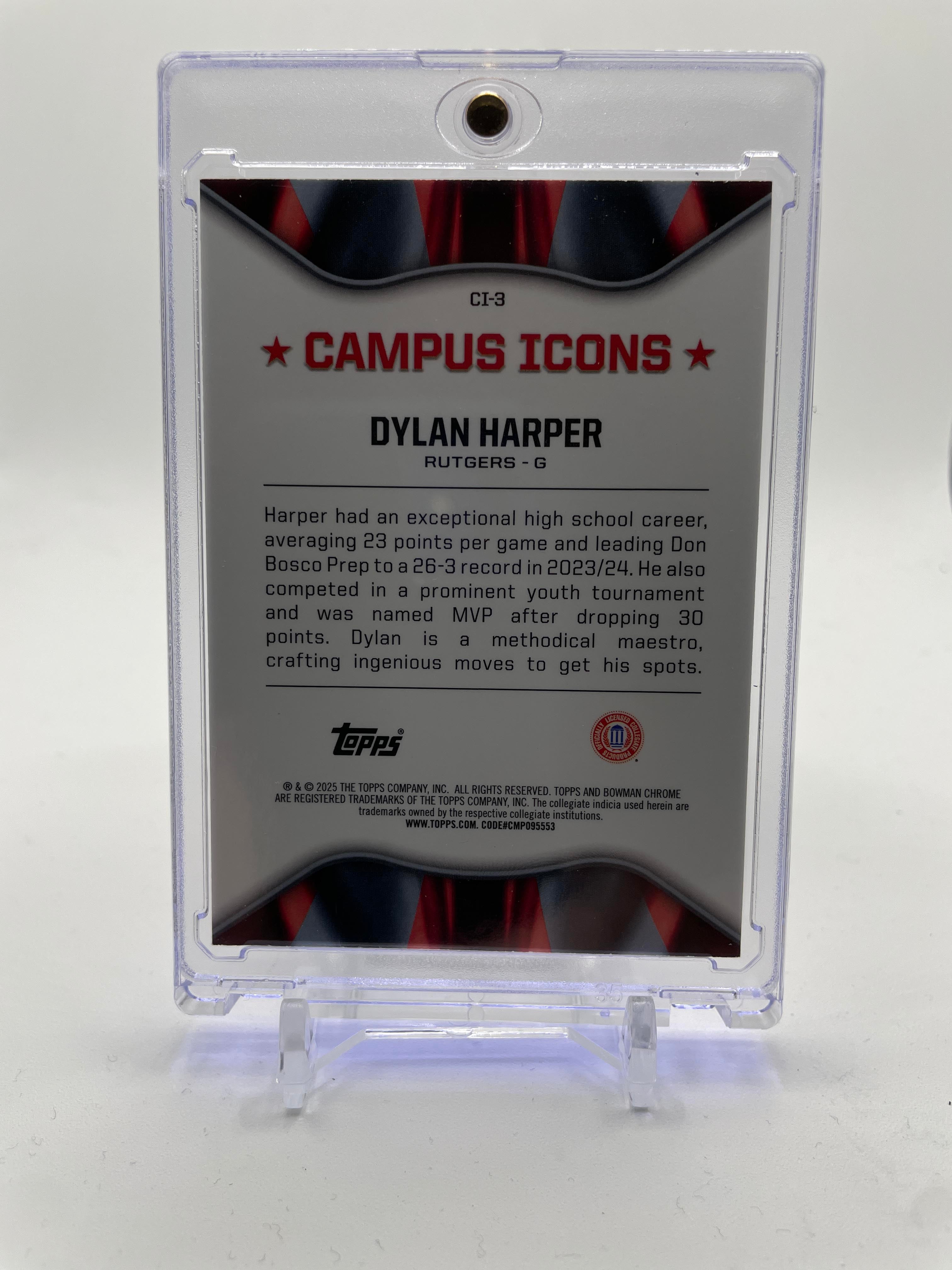 2024-25 Bowman University Chrome Dylan Harper Campus Icons Blue Refractor /150