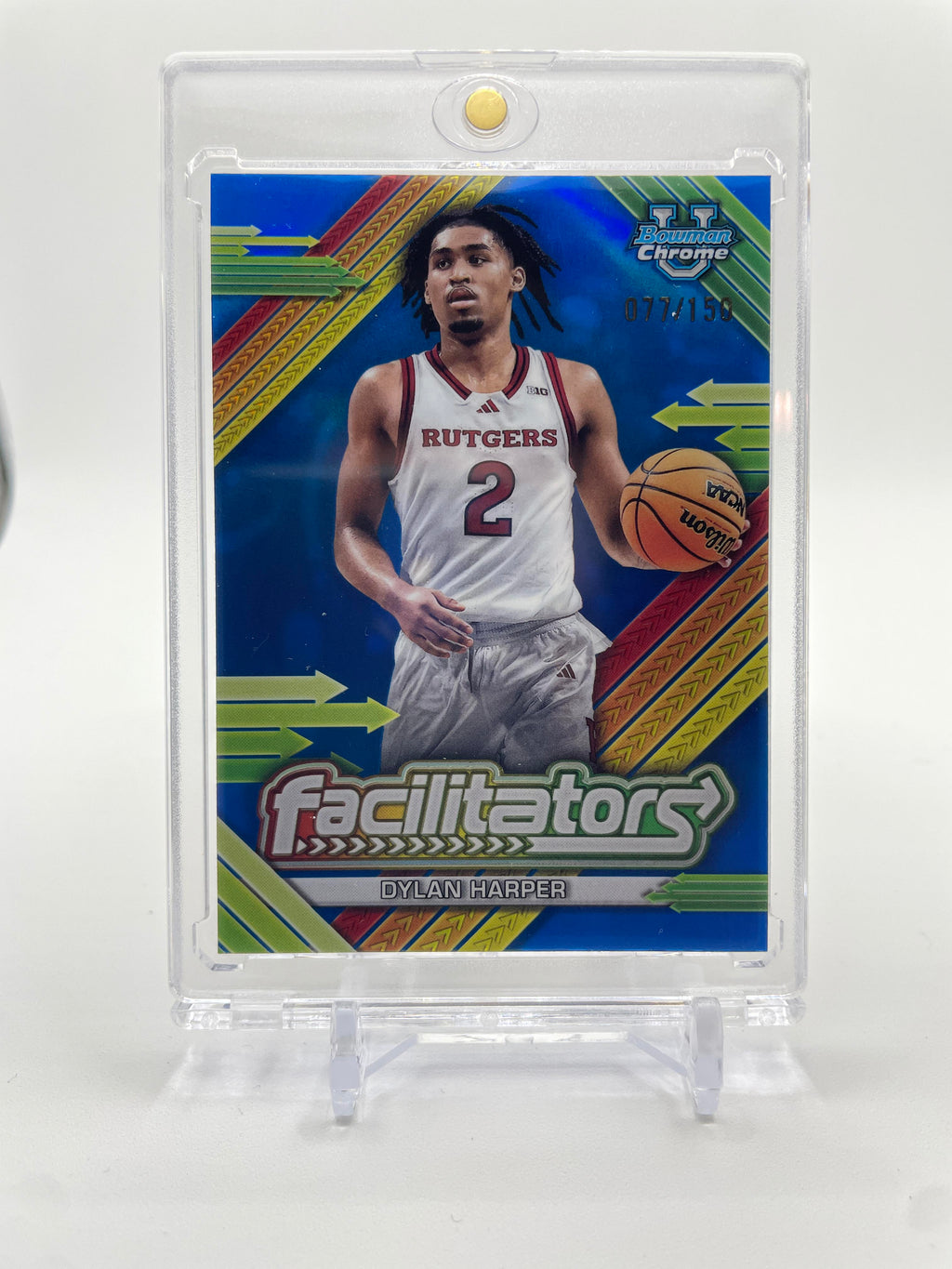 2024-25 Bowman University Chrome Dylan Harper Facilitators Blue Refractor /150