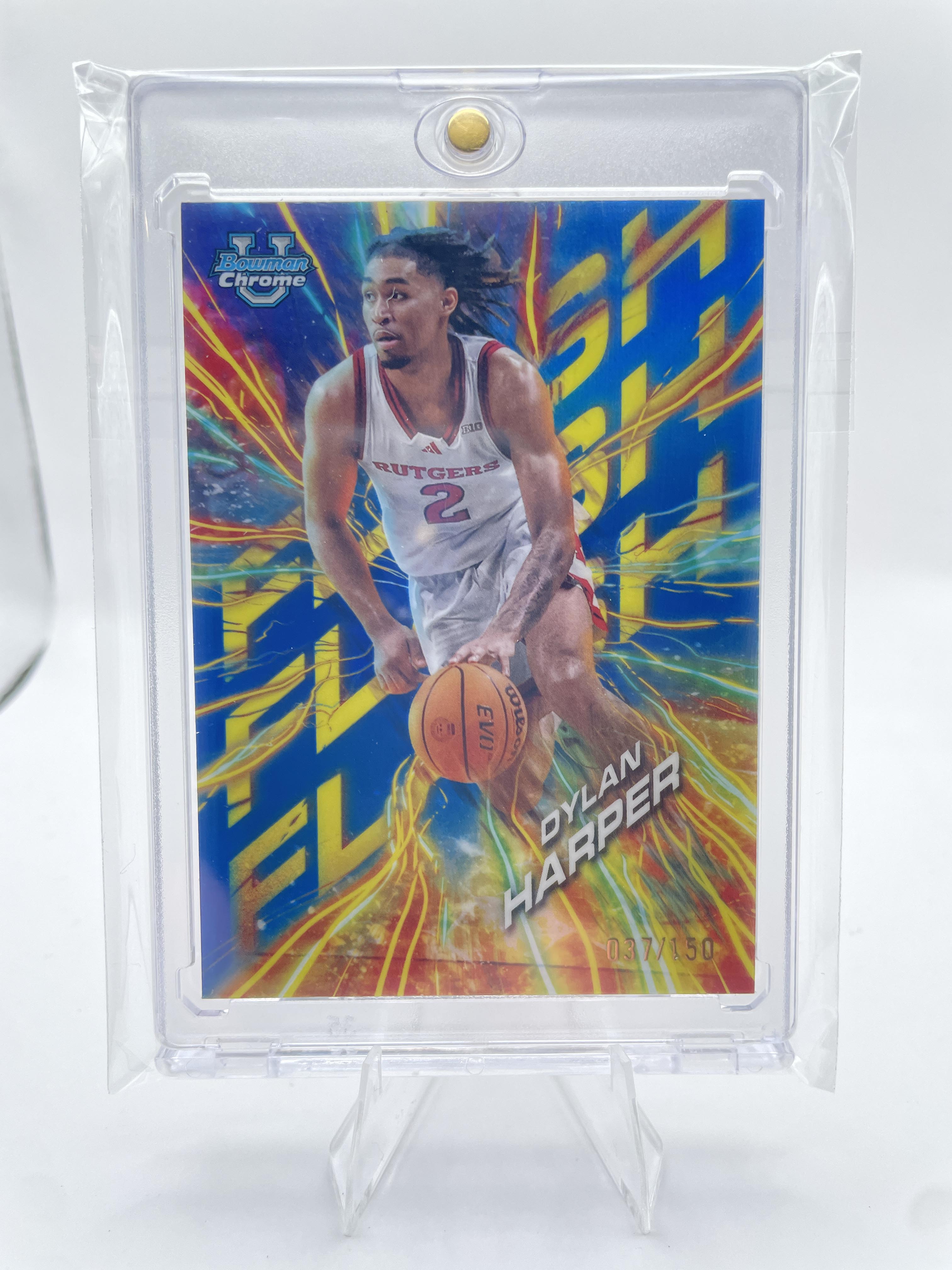 2024-25 Bowman University Chrome Dylan Harper Flash Blue Refractor /150