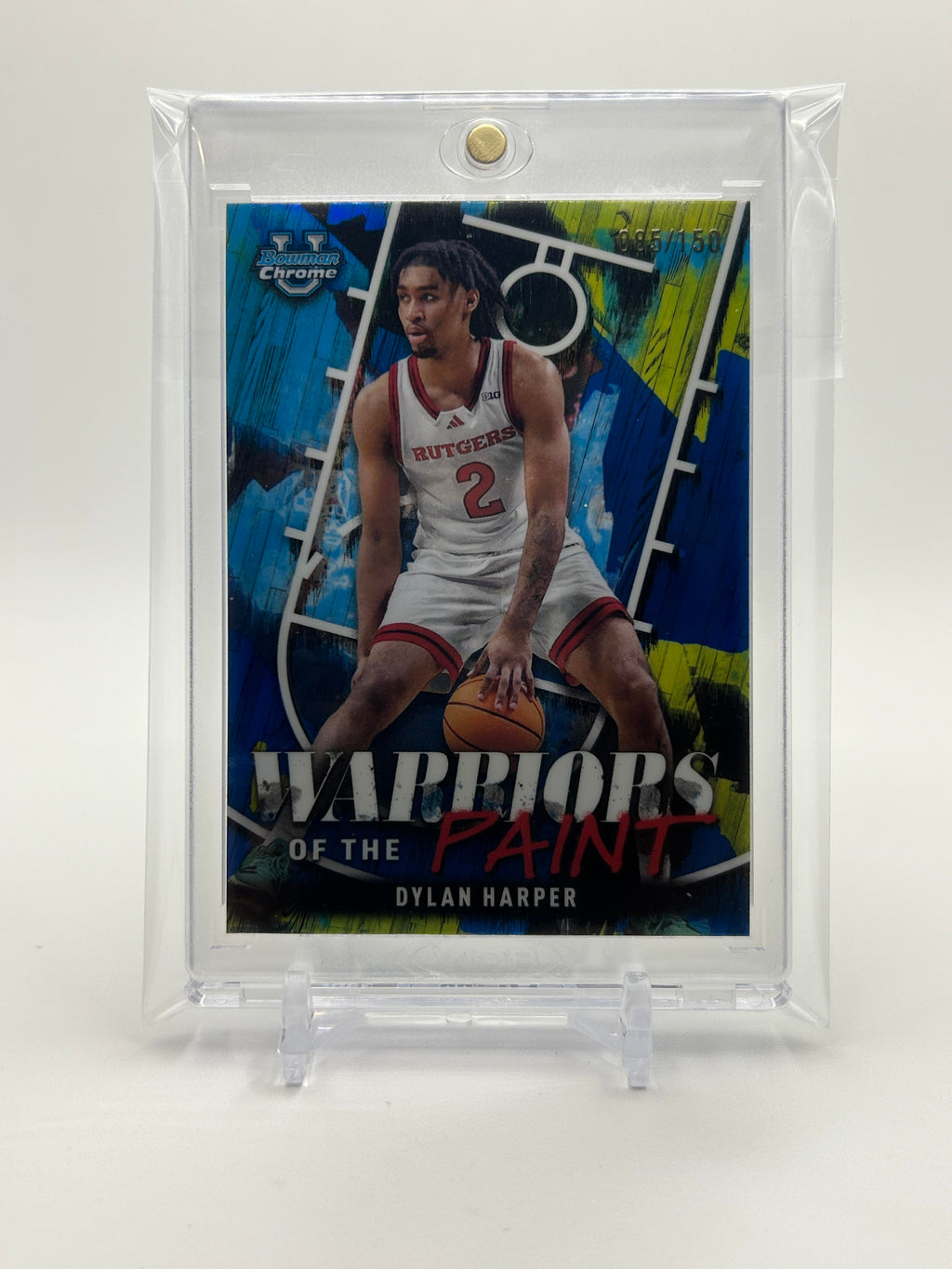 2024-25 Bowman University Chrome Dylan Harper Warriors of the Paint Blue /150