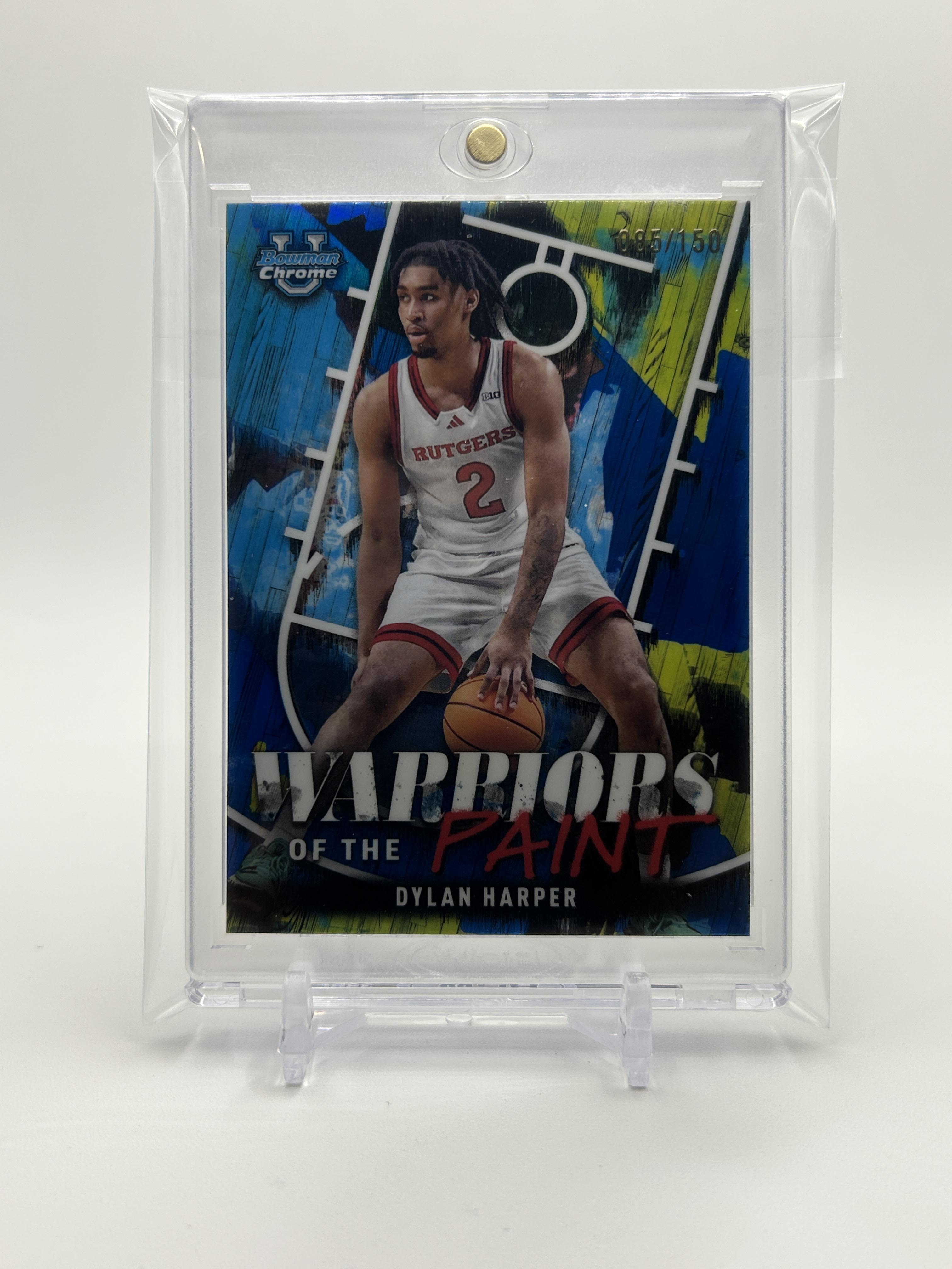 2024-25 Bowman University Chrome Dylan Harper Warriors of the Paint Blue /150
