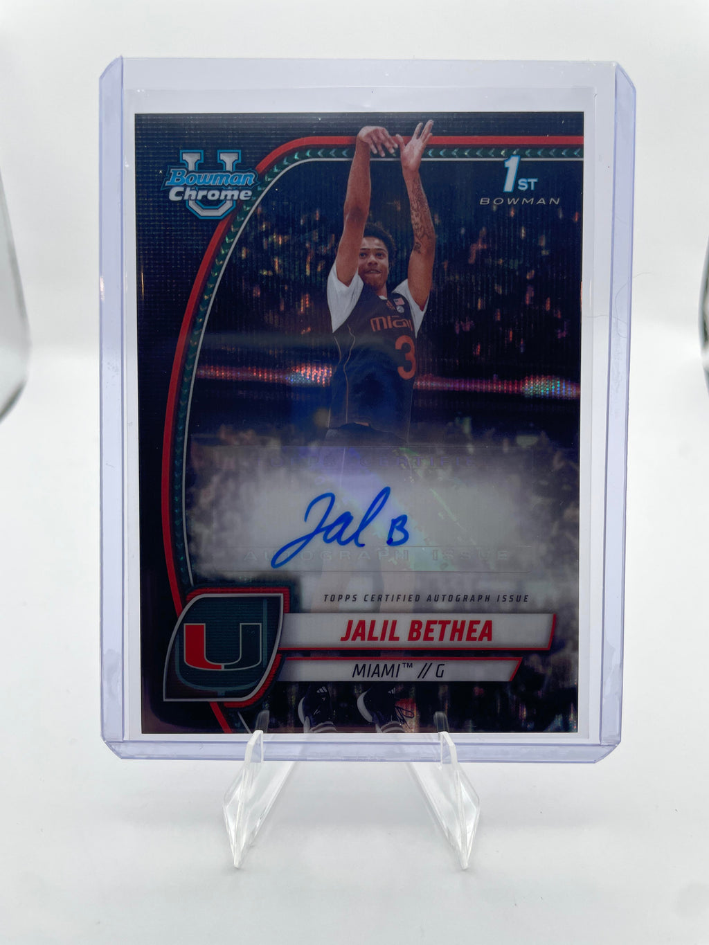 2024-25 Bowman University Chrome Jalil Bethea Black Wave Refractor Auto SP