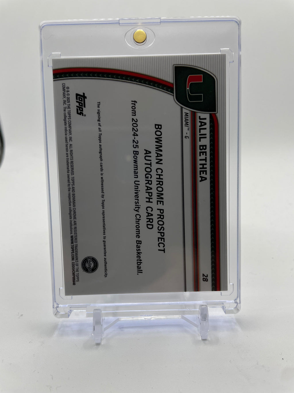 2024-25 Bowman University Chrome Jalil Bethea Blue Shimmer Refractor Auto /35