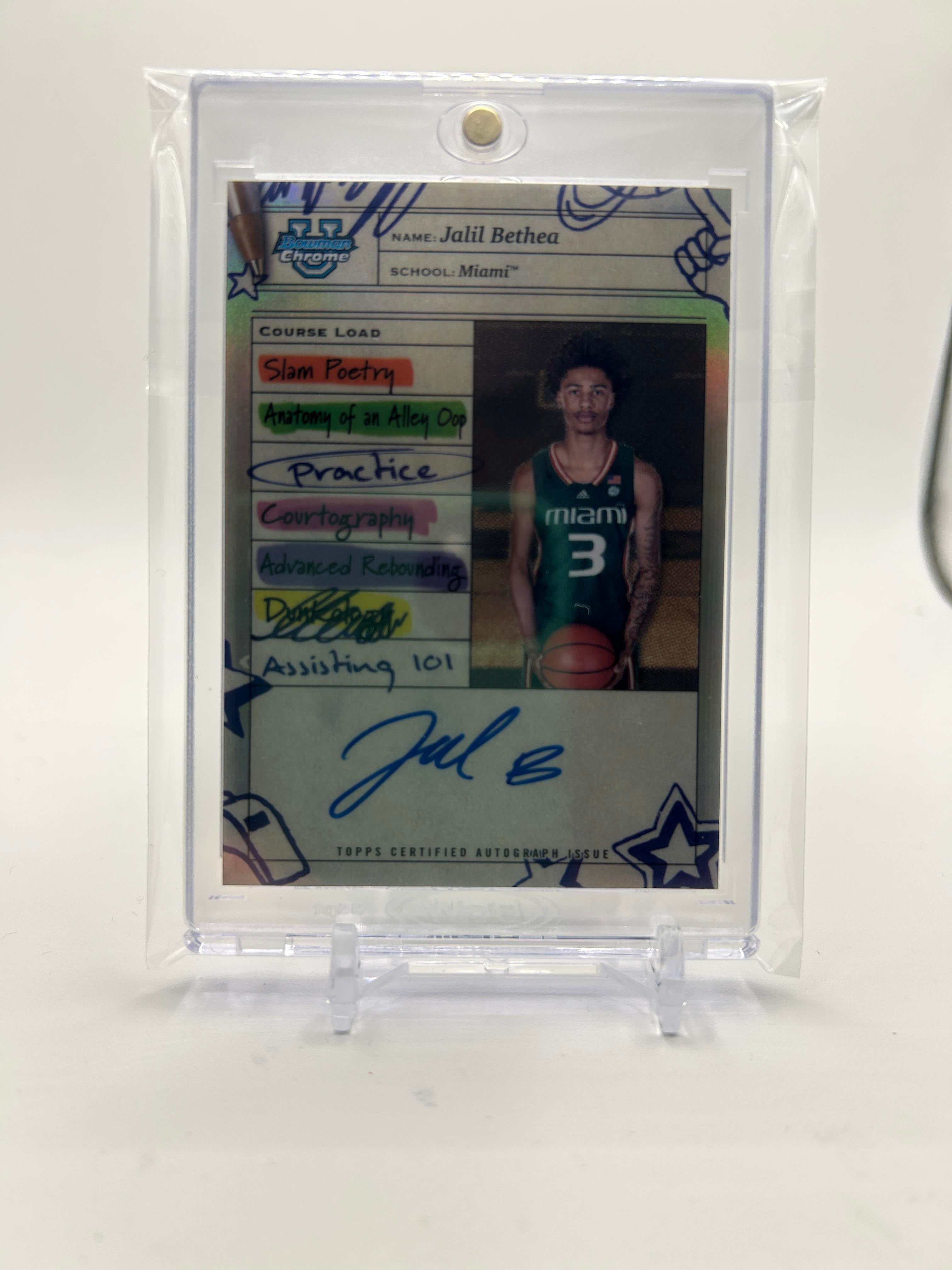 2024-25 Bowman University Chrome Jalil Bethea Course Load On-Card Auto SP