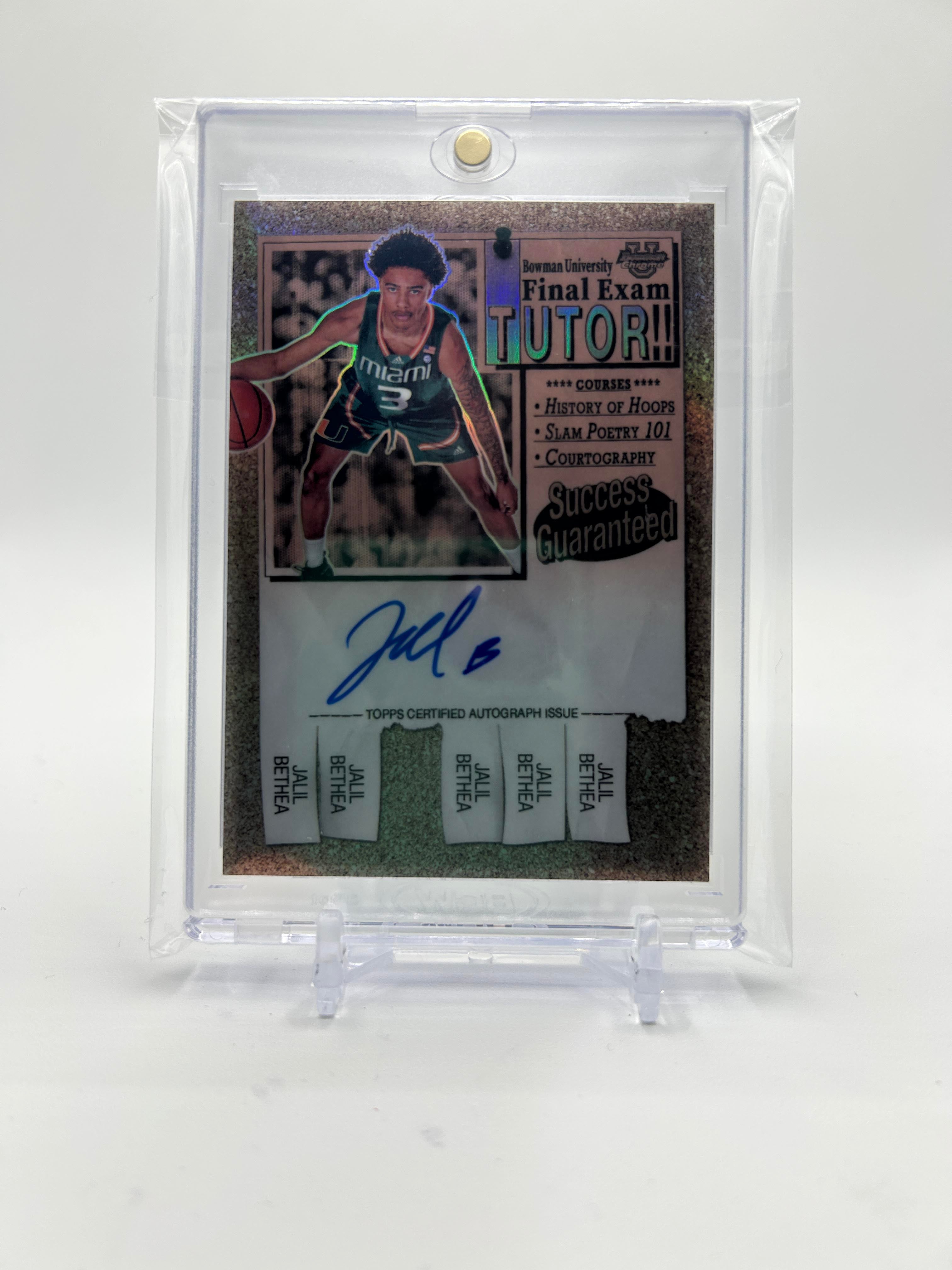 2024-25 Bowman University Chrome Jalil Bethea Final Exam On-Card Auto SP