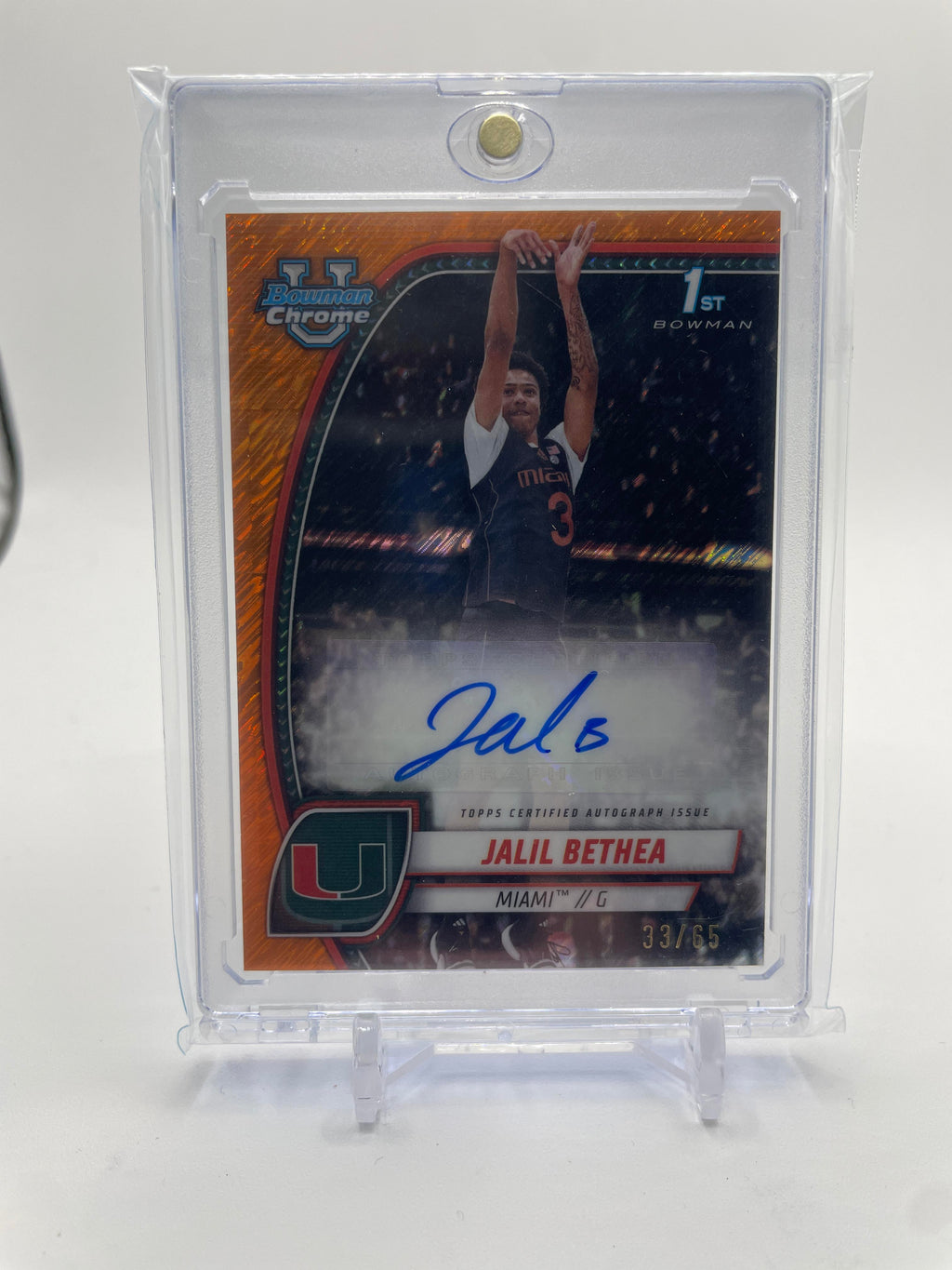 2024-25 Bowman University Chrome Jalil Bethea Orange Refractor Auto /65