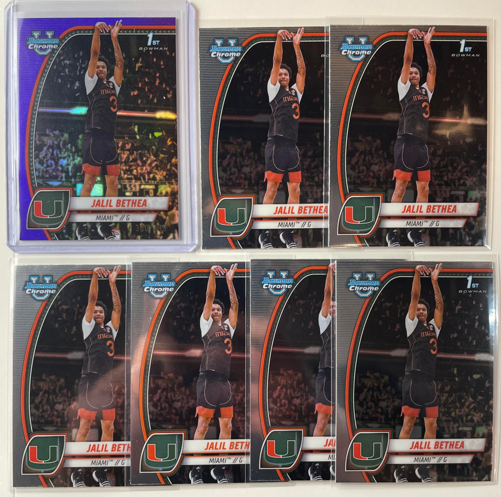 2024-25 Bowman University Chrome Jalil Bethea Purple Refractor /399 + Base (x7)