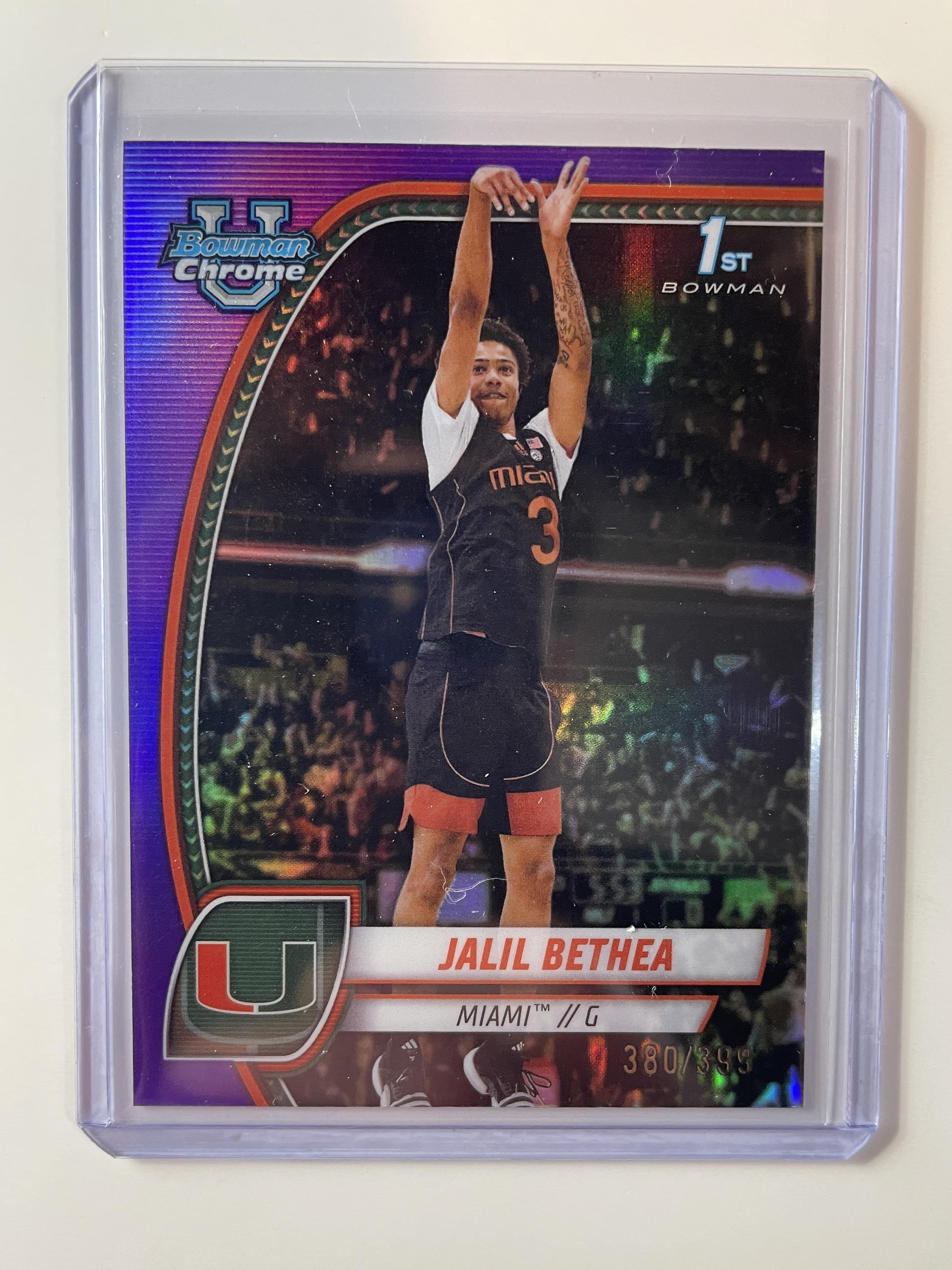 2024-25 Bowman University Chrome Jalil Bethea Purple Refractor /399 + Base (x7)