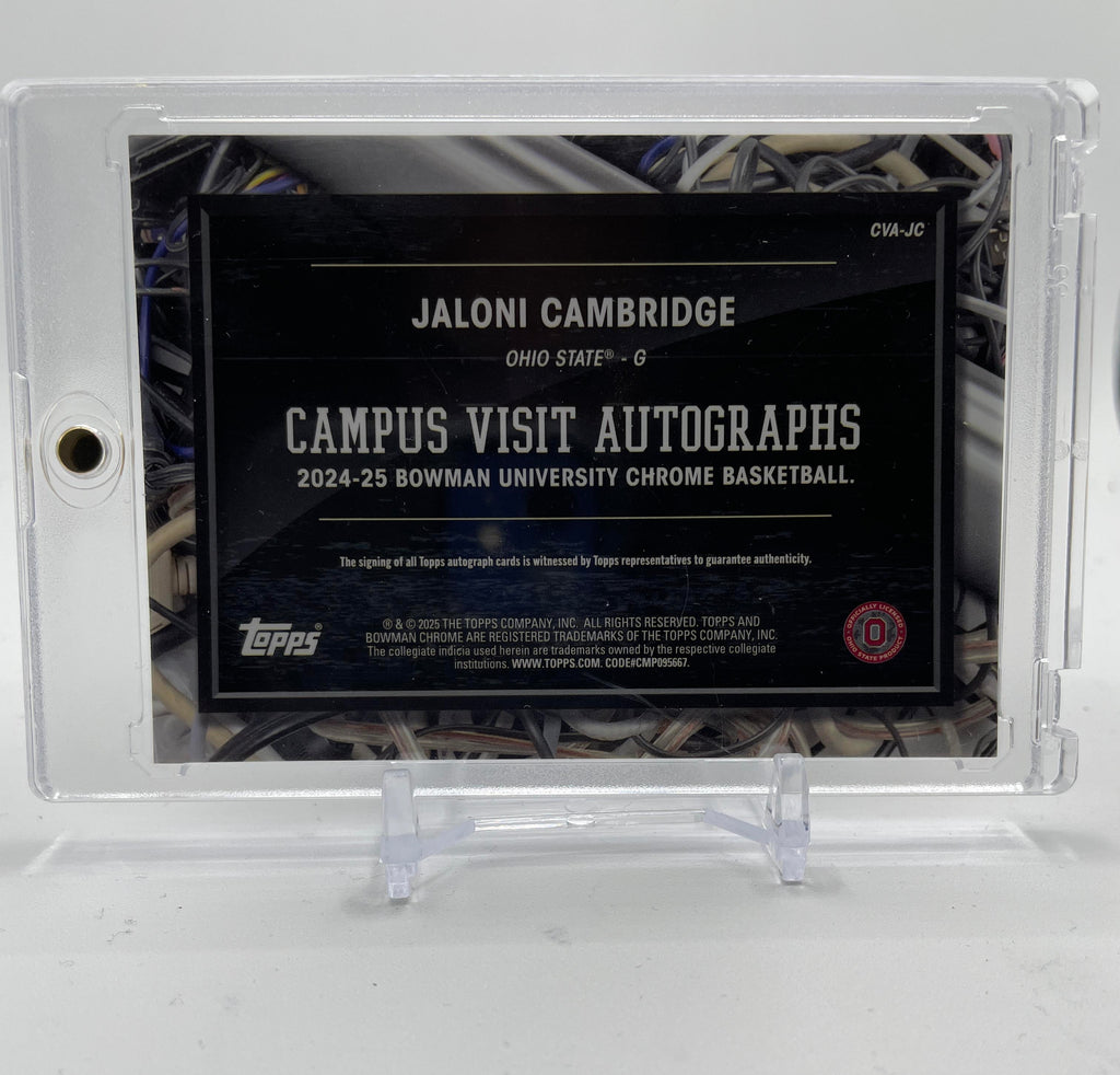 2024-25 Bowman University Chrome Jaloni Cambridge Campus Visits On-Card Auto SP