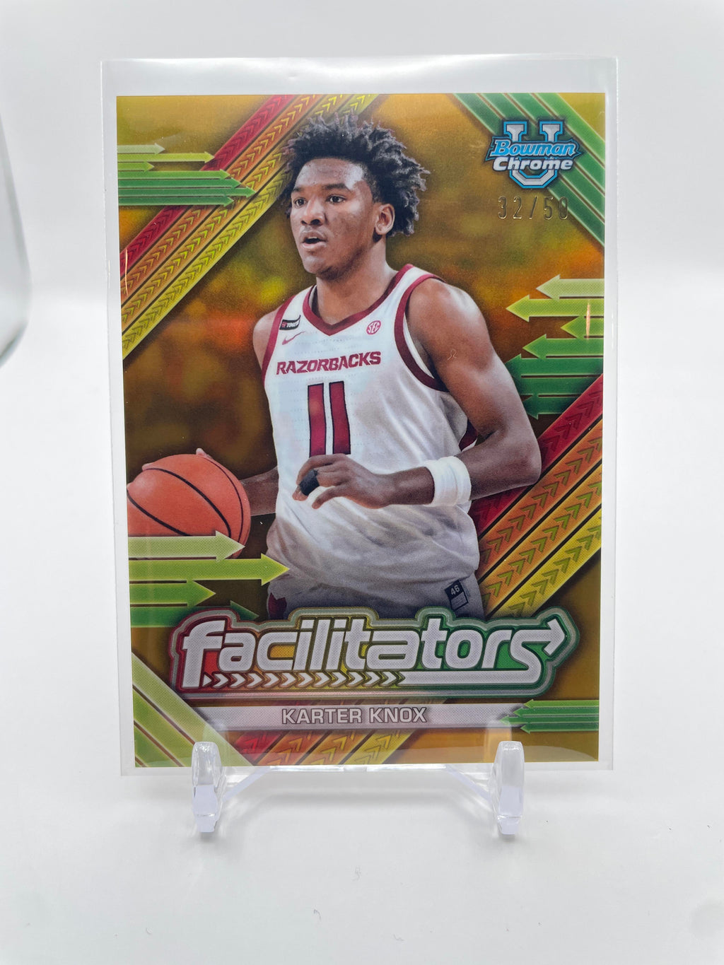 2024-25 Bowman University Chrome Karter Knox Facilitators Gold Refractor /50