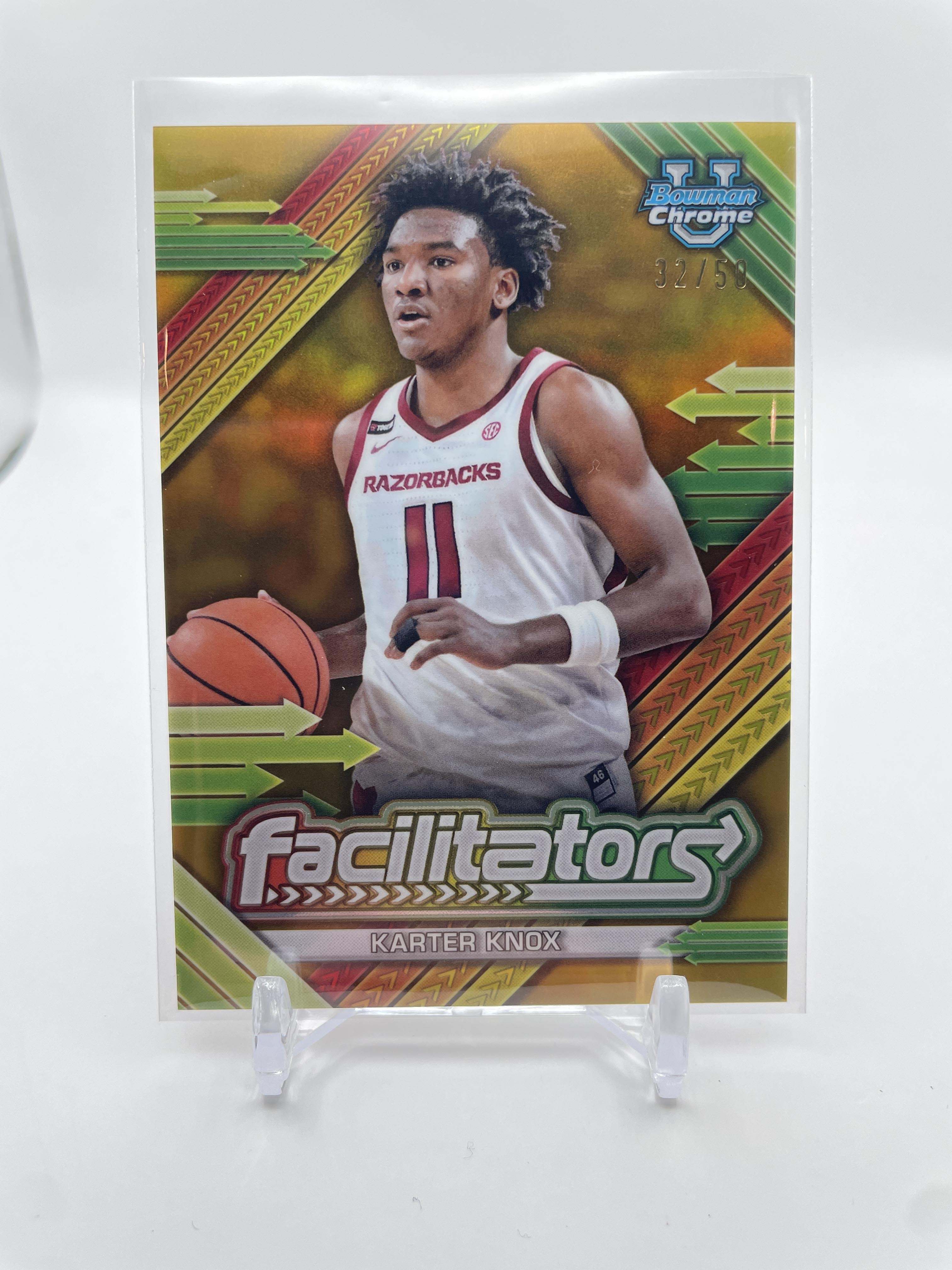 2024-25 Bowman University Chrome Karter Knox Facilitators Gold Refractor /50