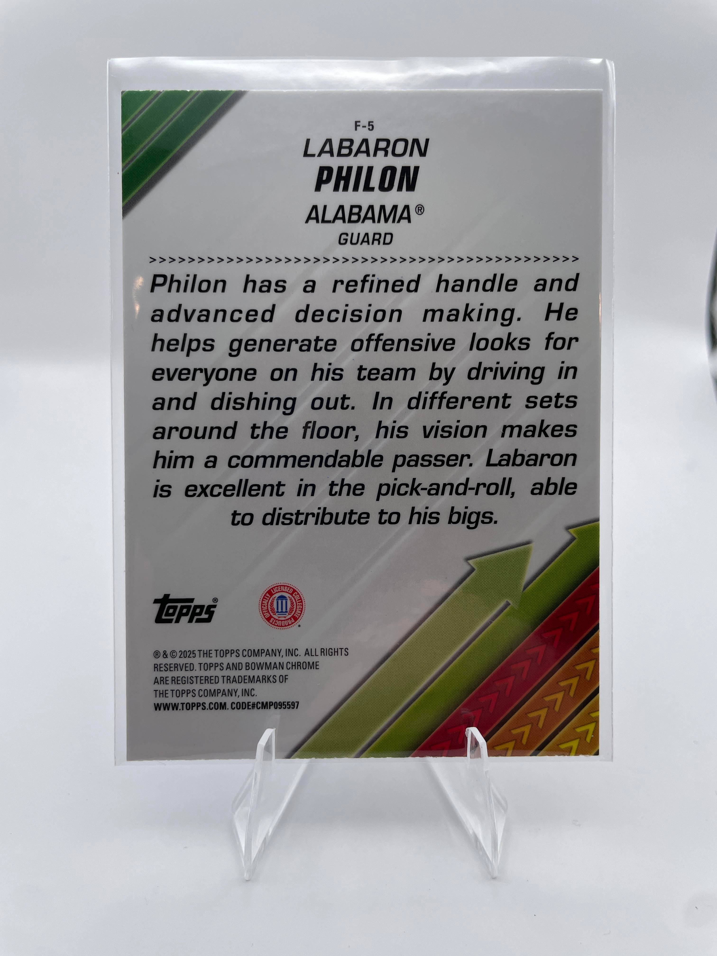 2024-25 Bowman University Chrome Labaron Philon Facilitators Blue Refractor /154