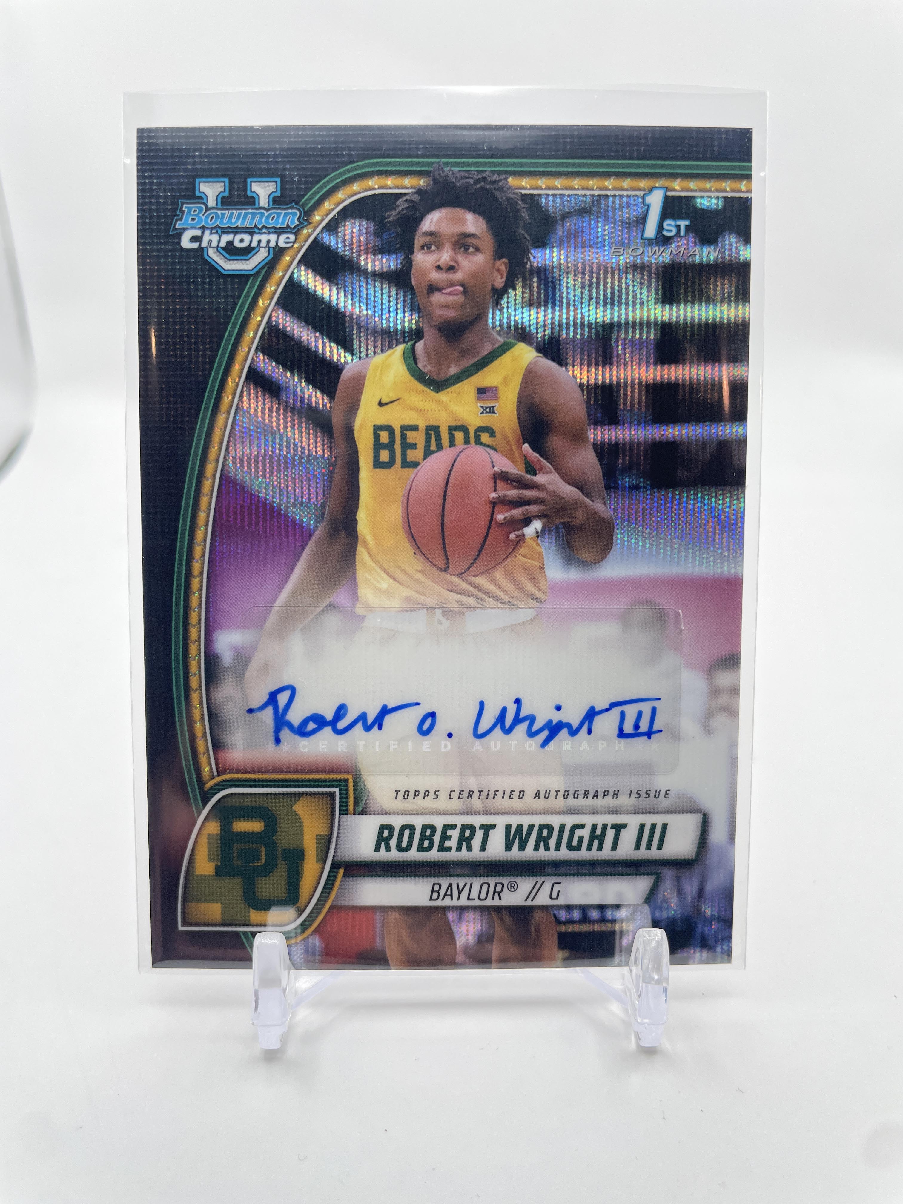 2024-25 Bowman University Chrome Robert Wright Black Wave Refractor Auto SP