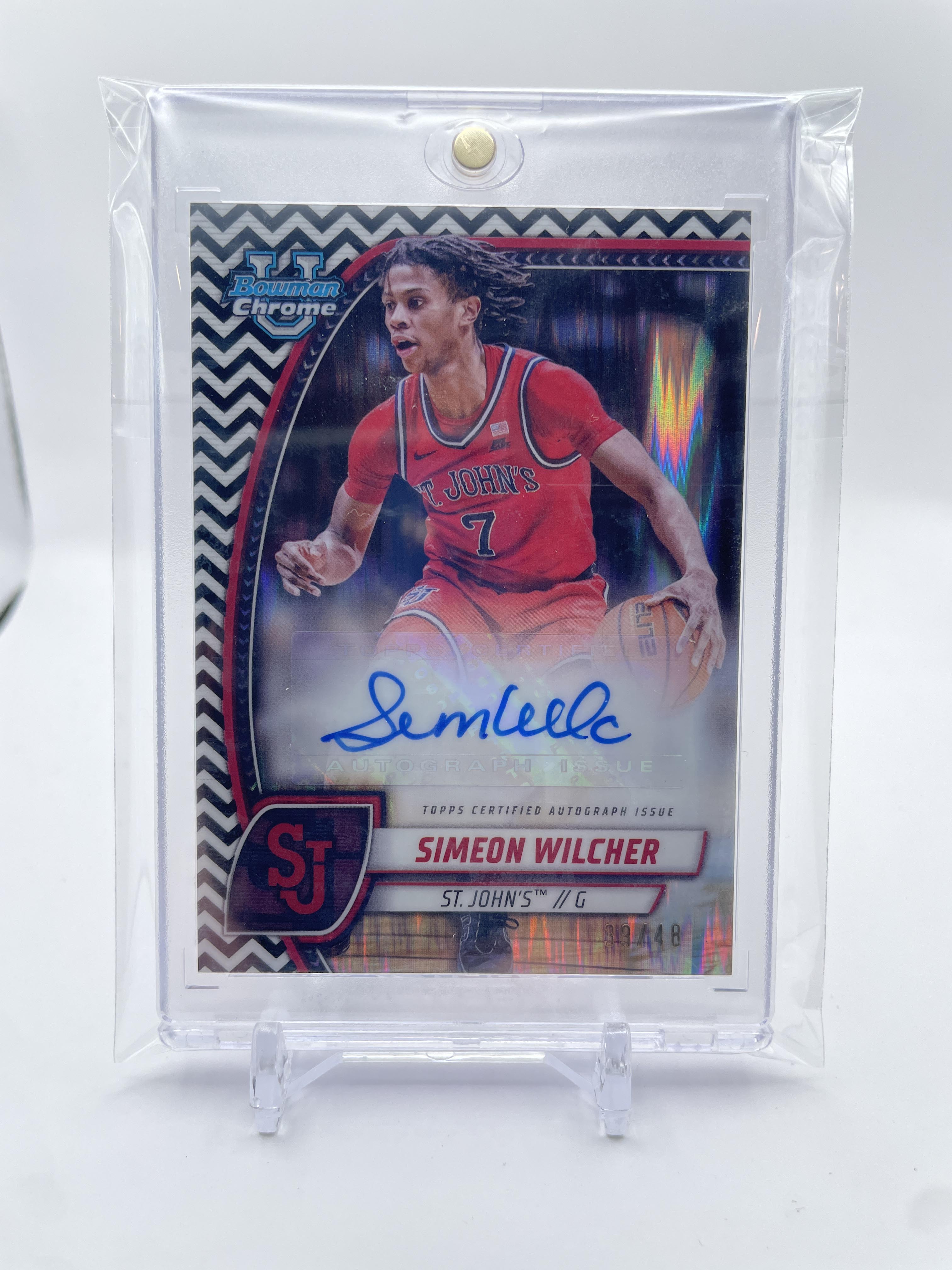 2024-25 Bowman University Chrome Simeon Wilcher Black & White Refractor Auto /48