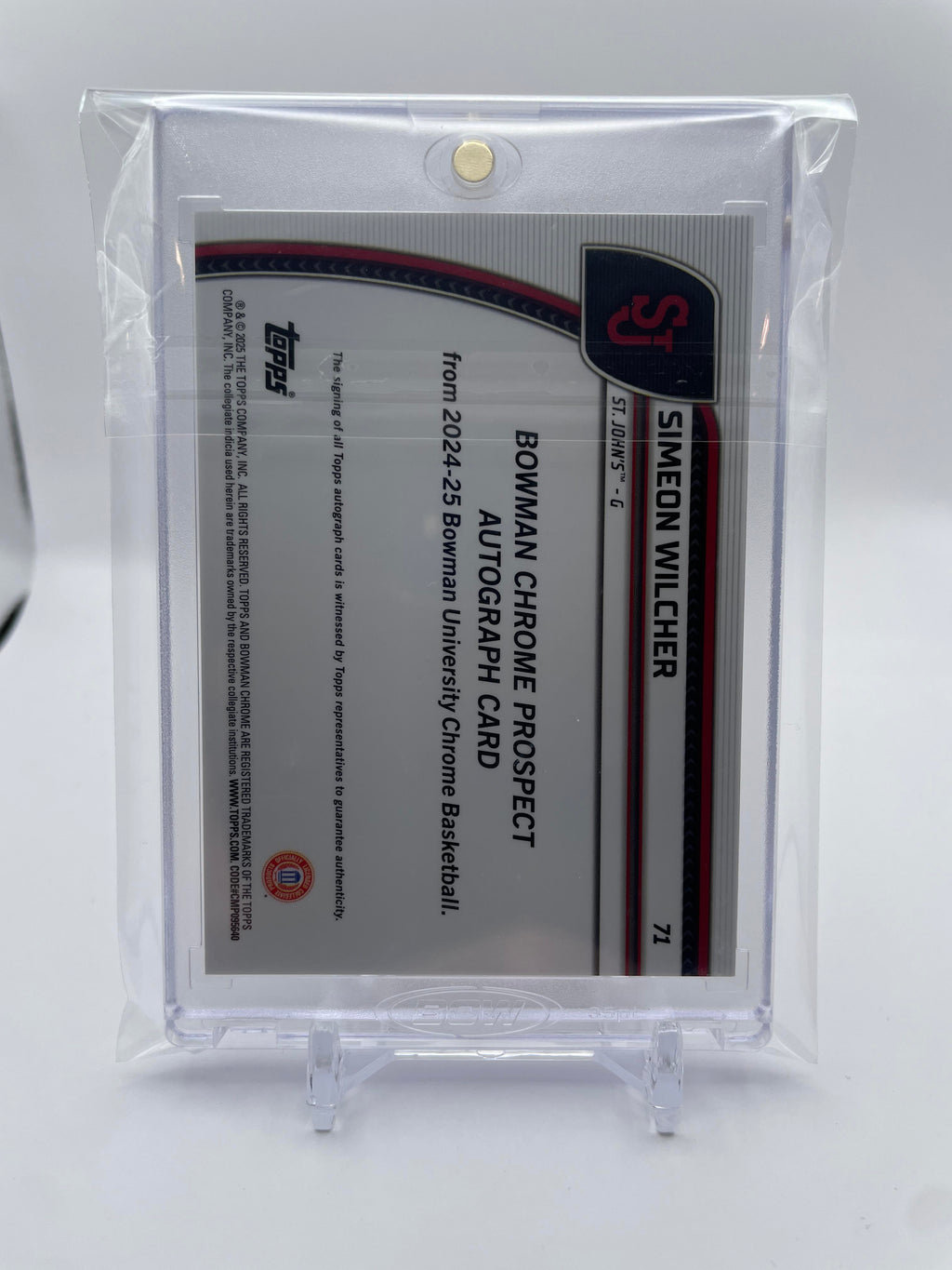 2024-25 Bowman University Chrome Simeon Wilcher Black & White Refractor Auto /48