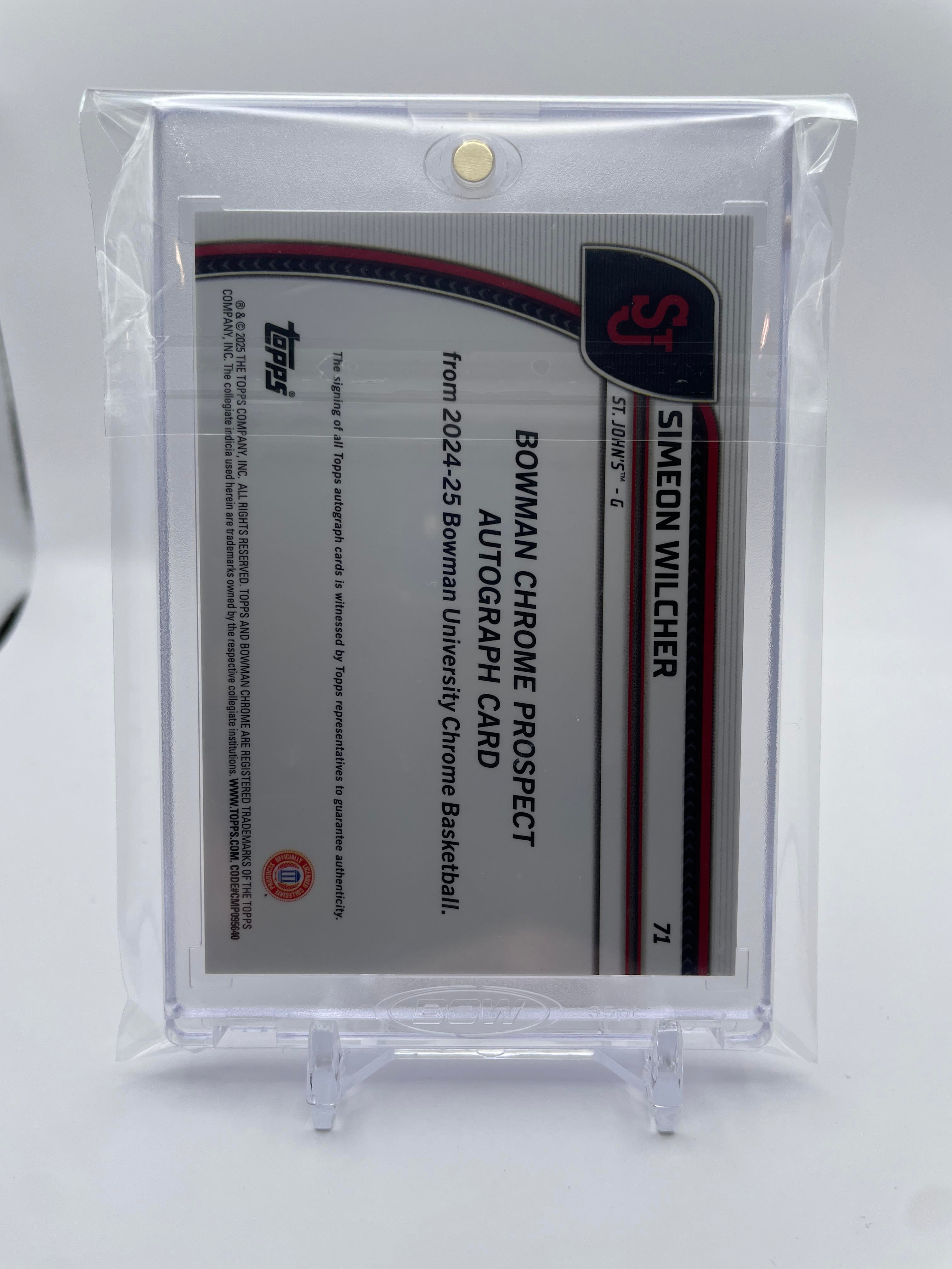 2024-25 Bowman University Chrome Simeon Wilcher Black & White Refractor Auto /48