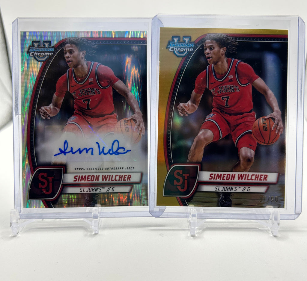 2024-25 Bowman University Chrome Simeon Wilcher Refractor Auto + Gold /50