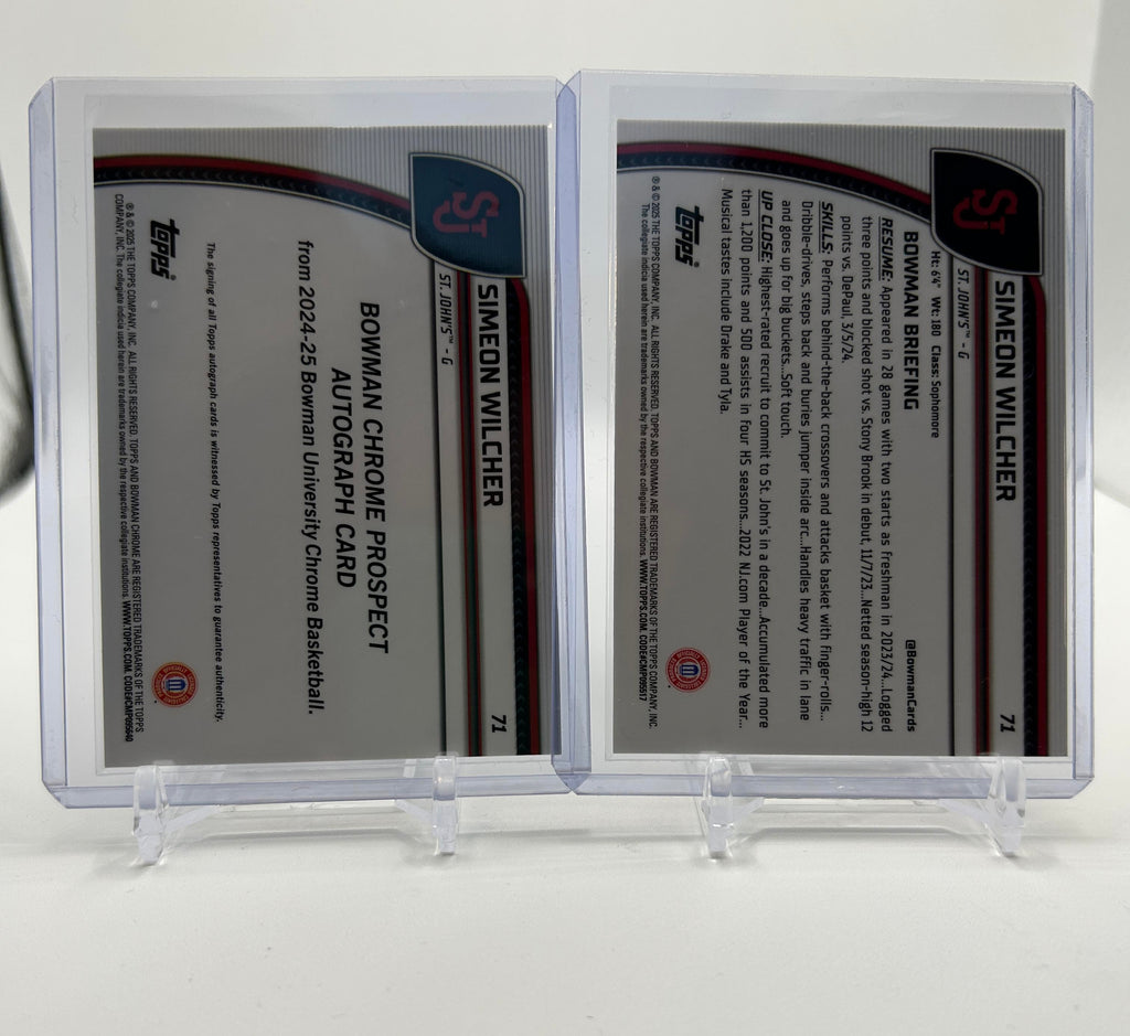 2024-25 Bowman University Chrome Simeon Wilcher Refractor Auto + Gold /50