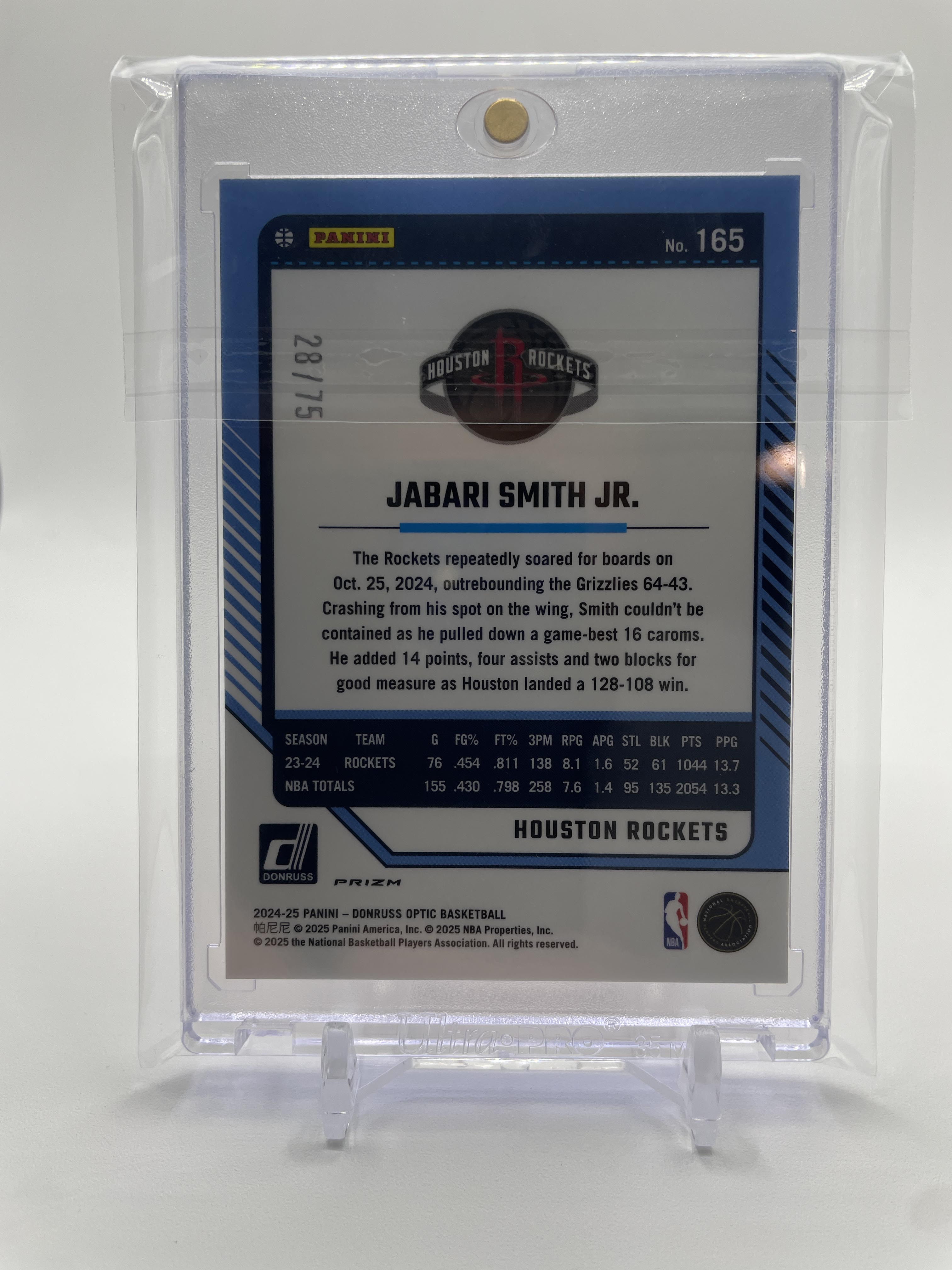 2024-25 Donruss Optic Jabari Smith Jr. Fast Break Red Prizm /75 Houston Rockets