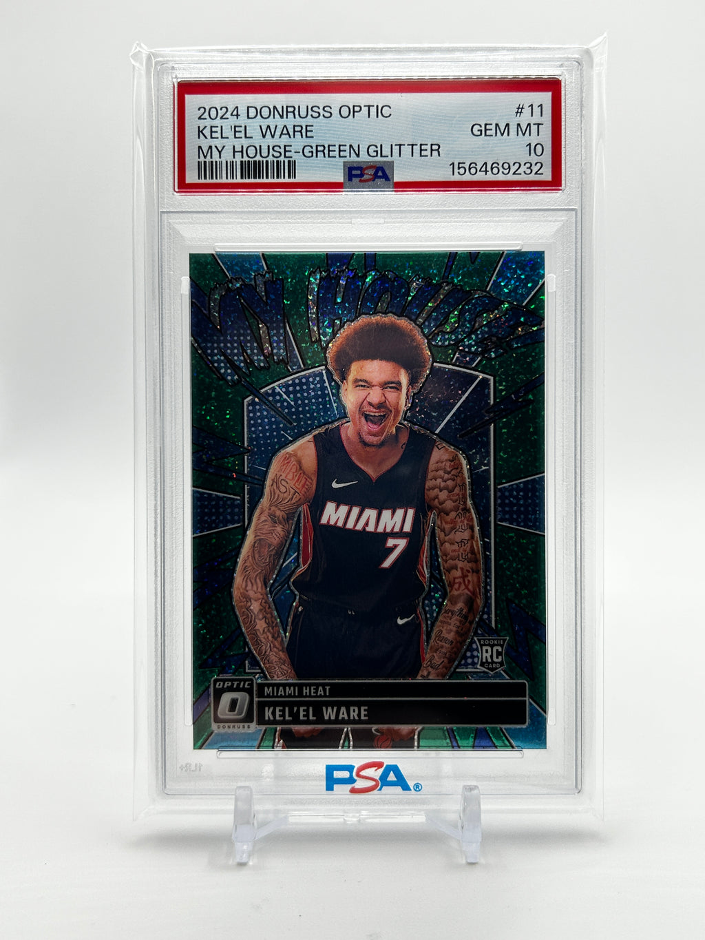2024-25 Donruss Optic Kel'El Ware My House Green Glitter Prizm Rookie /5 PSA 10