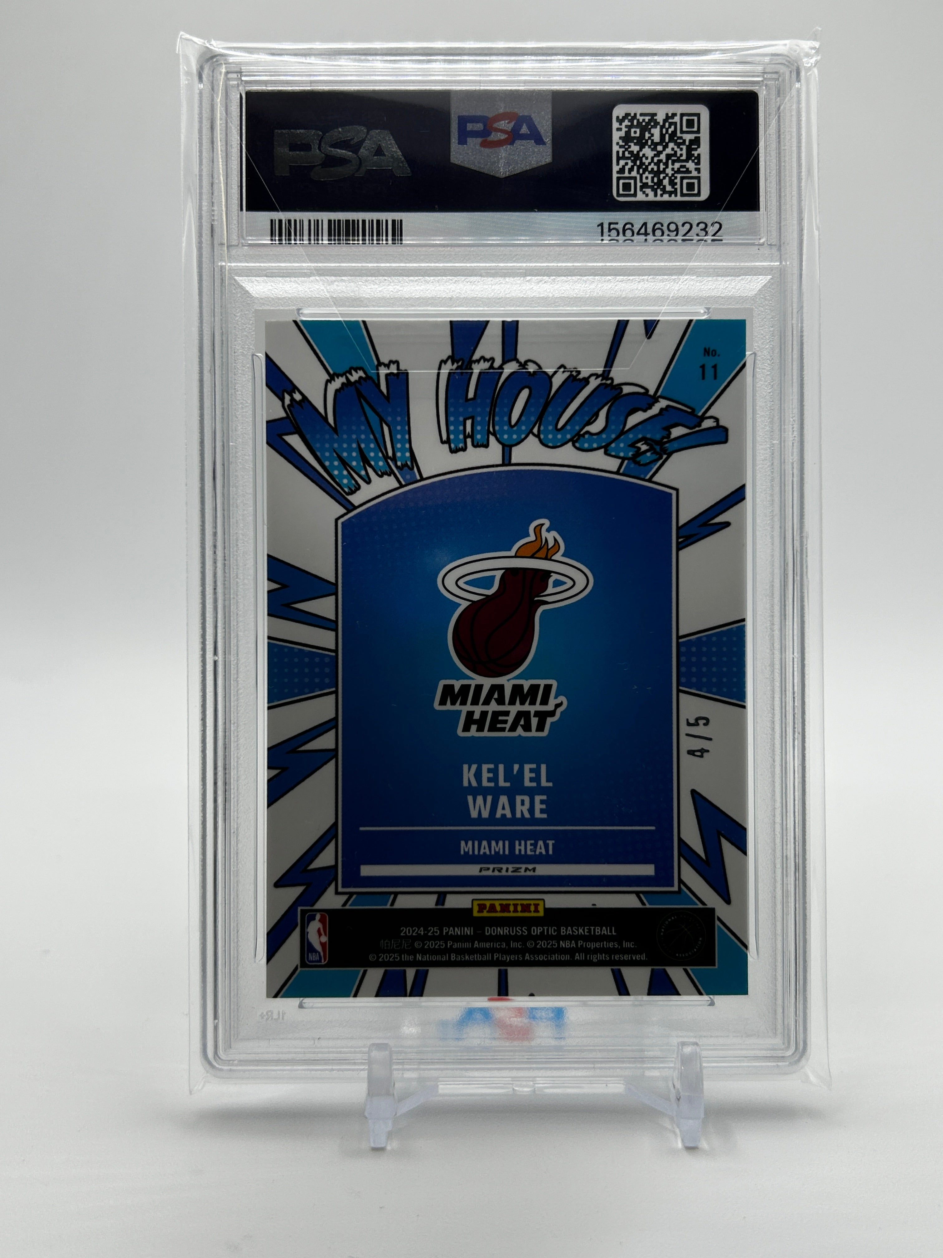 2024-25 Donruss Optic Kel'El Ware My House Green Glitter Prizm Rookie /5 PSA 10