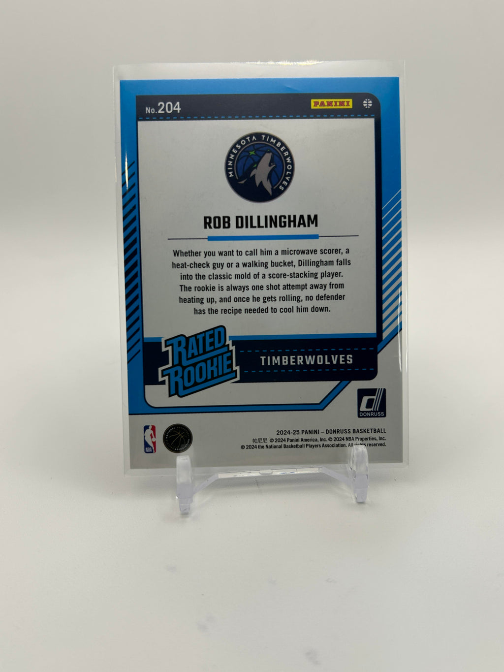 2024-25 Donruss Rob Dillingham Rated Rookie Blue Prizm /85