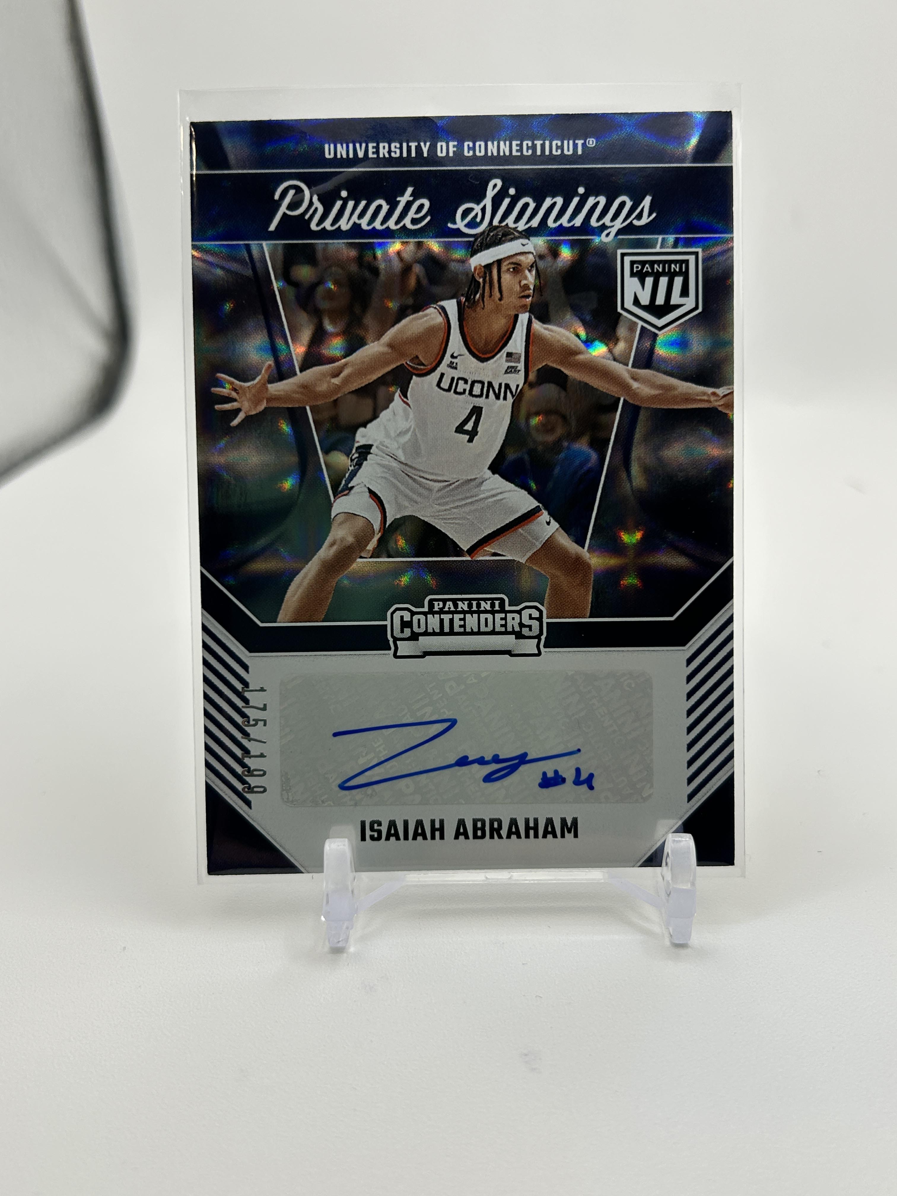2024-25 Panini Contenders UConn Isaiah Abraham Private Signings Prizm Auto /199