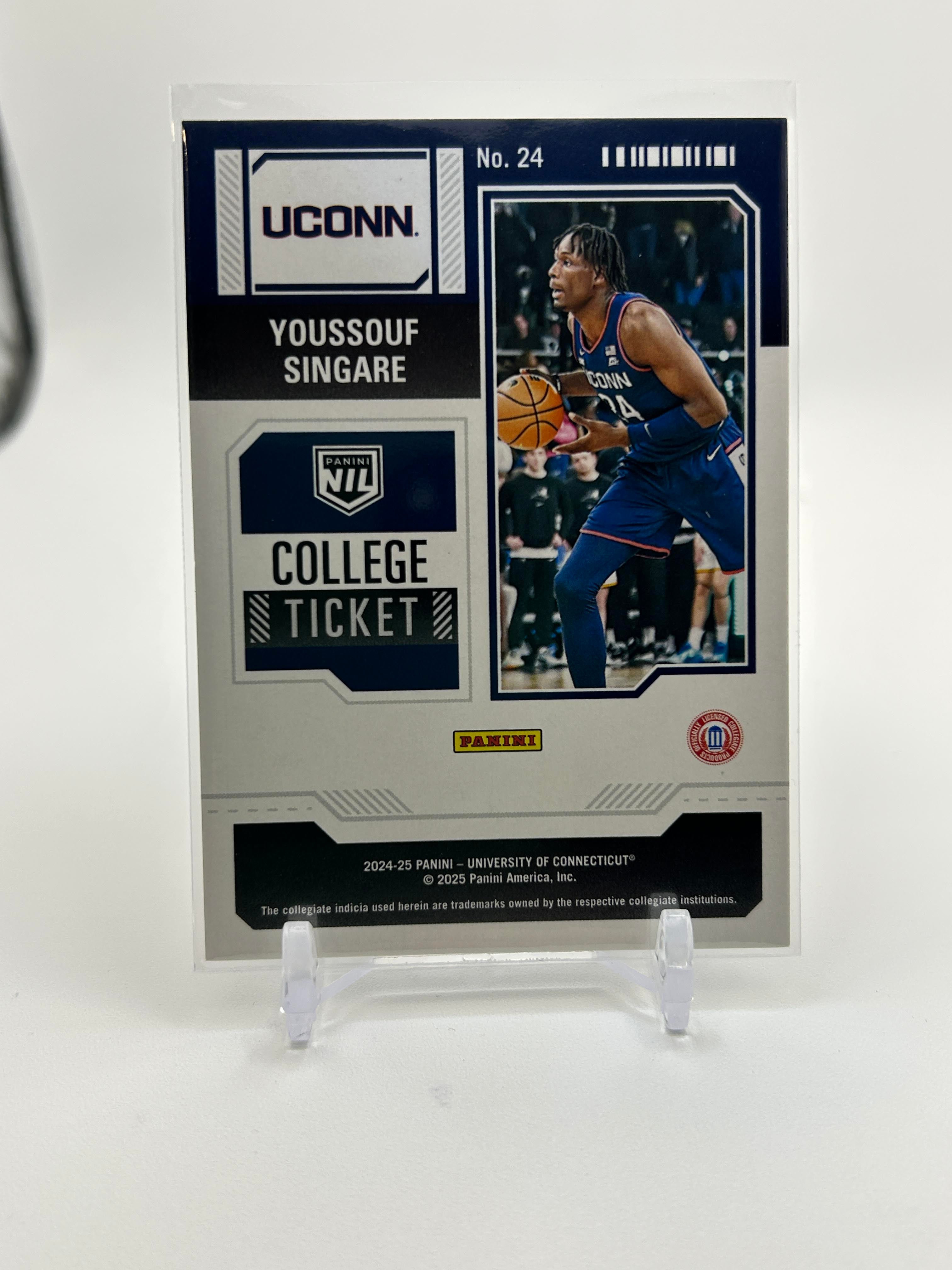 2024-25 Panini Contenders UConn Youssouf Singare College Ticket Red Prizm /50