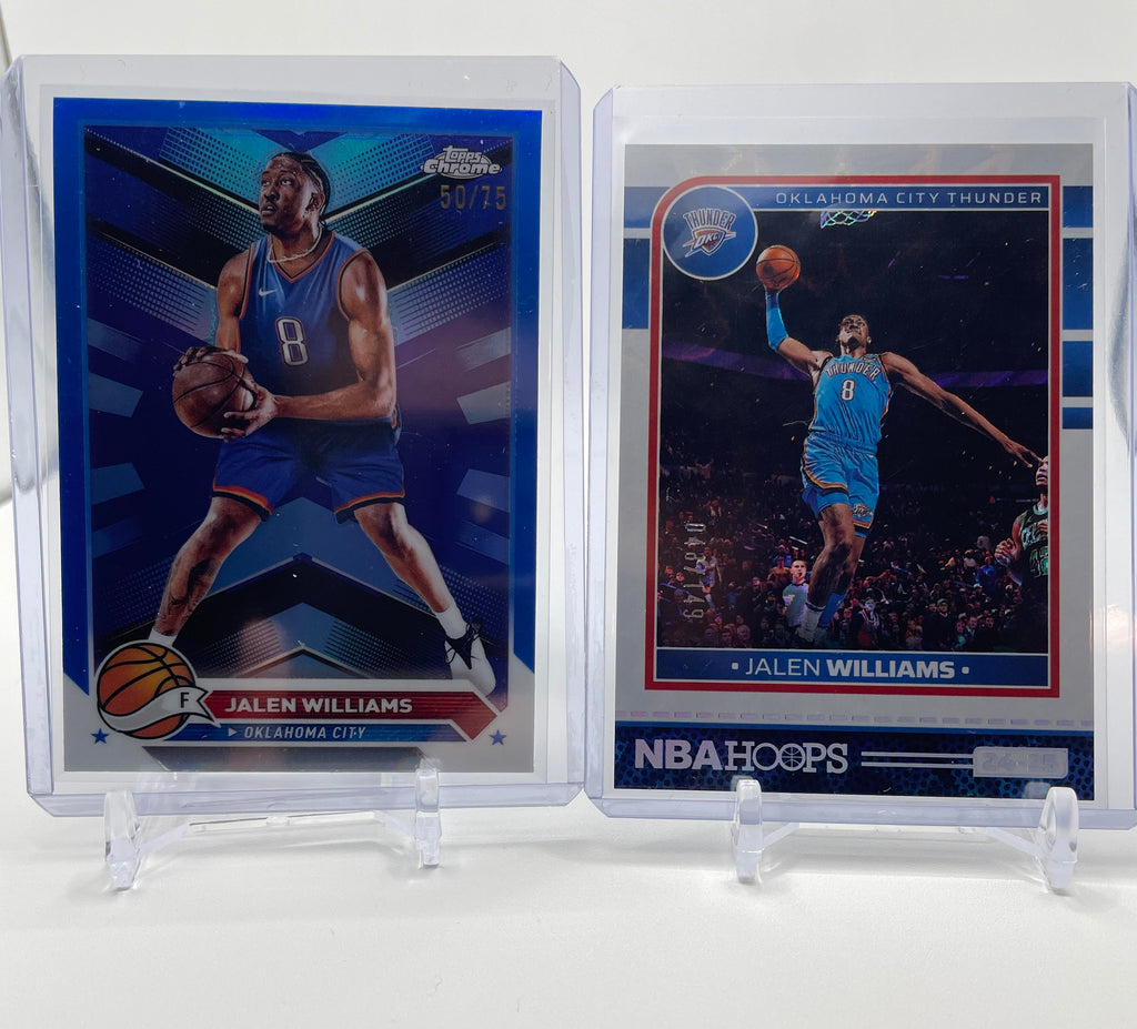 2024-25 Panini Hoops Jalen Williams White Pulsar Prizm /149 + Topps Chrome /75