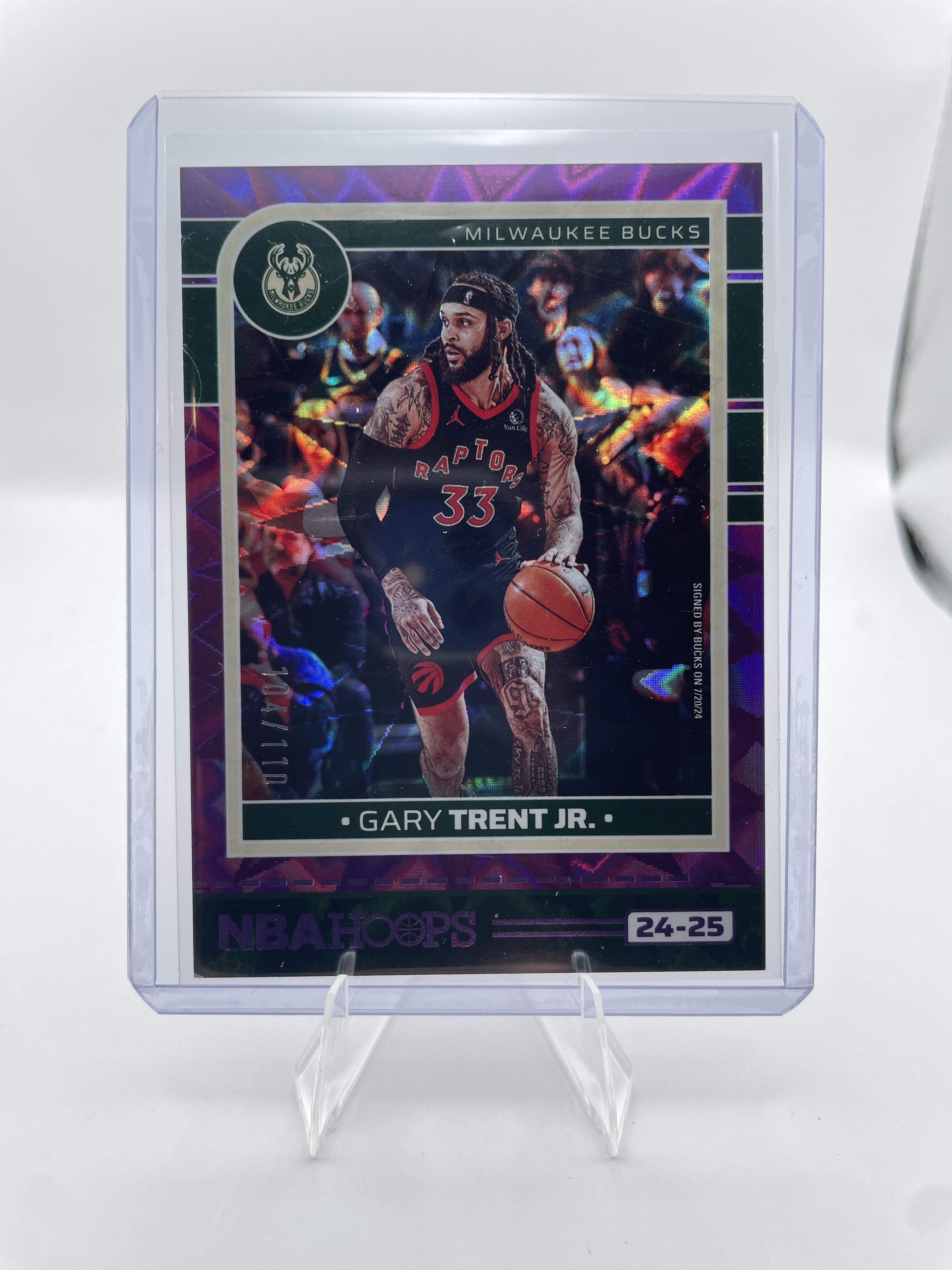 2024-25 Panini NBA Hoops Gary Trent Purple Pulsar Prizm /110