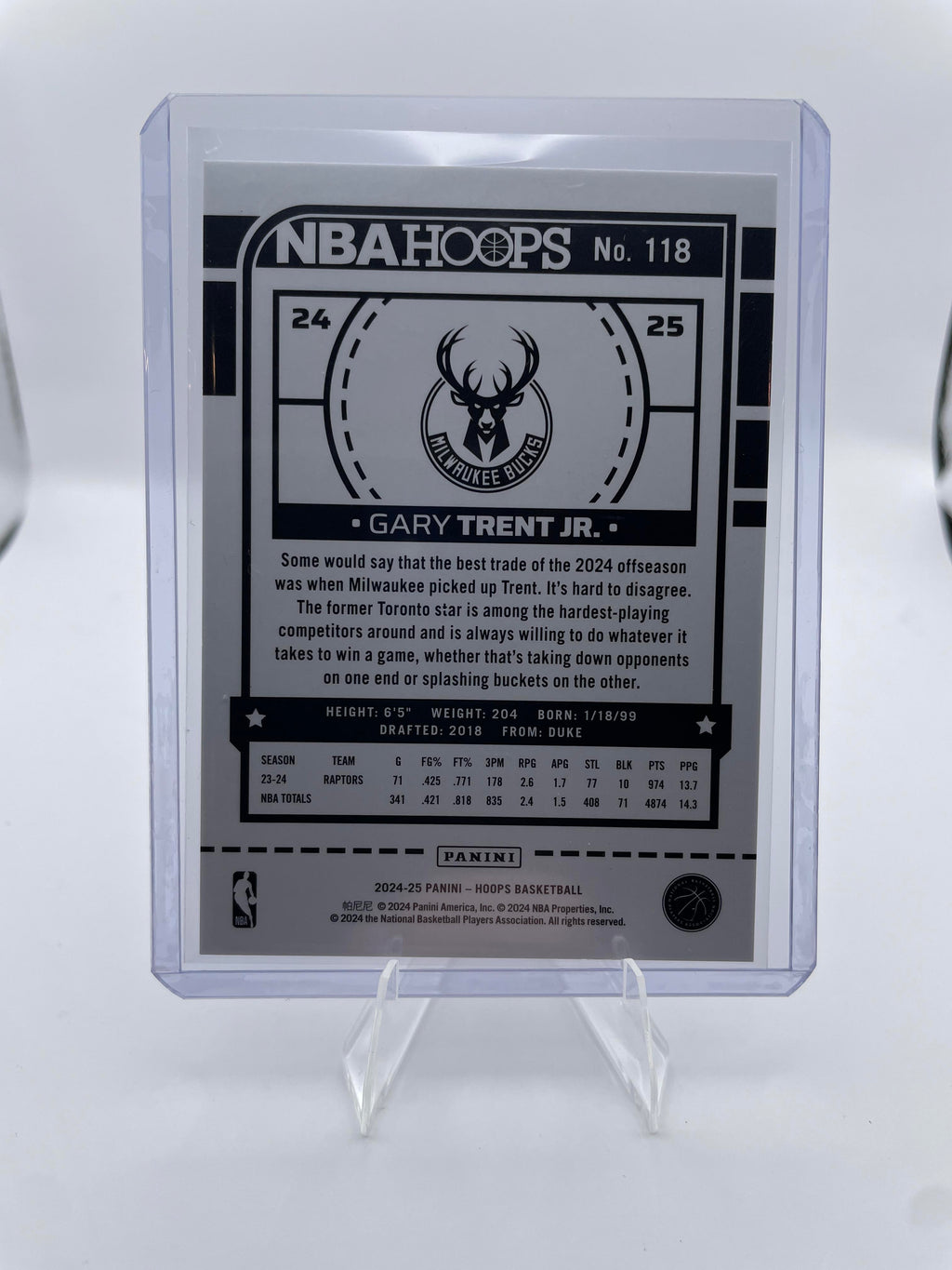 2024-25 Panini NBA Hoops Gary Trent Purple Pulsar Prizm /110