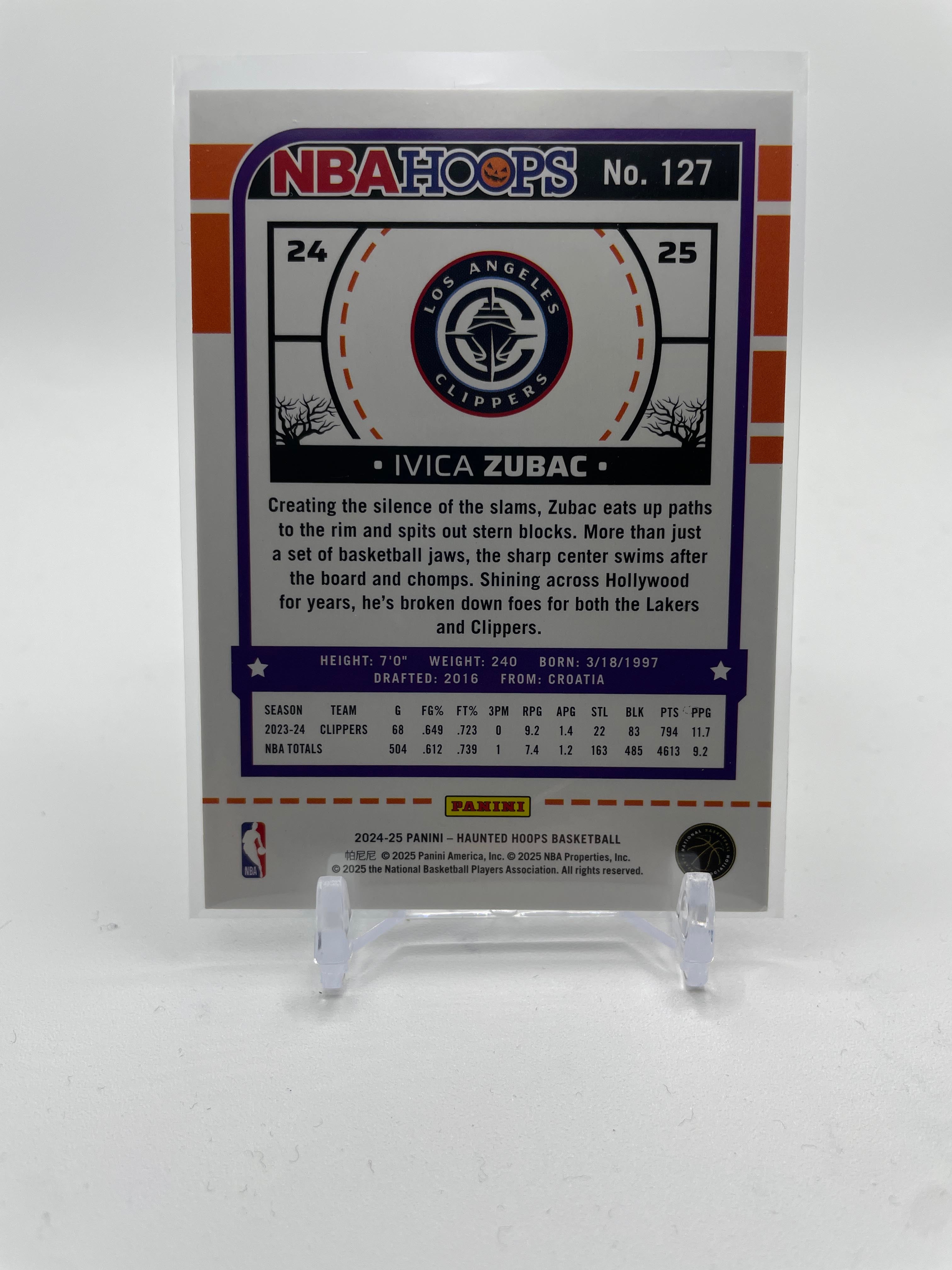 2024-25 Panini NBA Hoops Halloween Ivica Zubac Green Bats /399