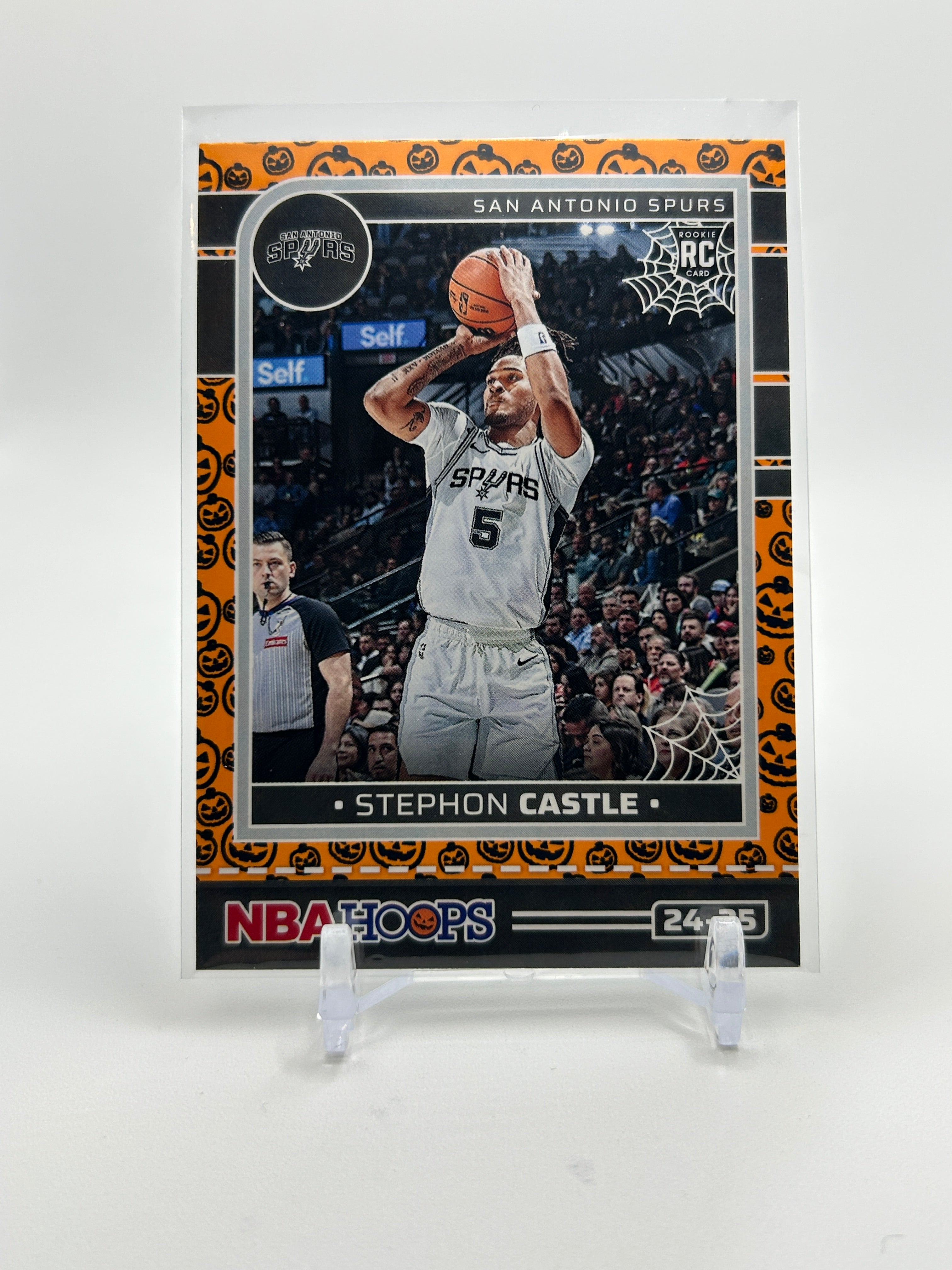 2024-25 Panini NBA Hoops Halloween Stephon Castle Orange Pumpkin Rookie
