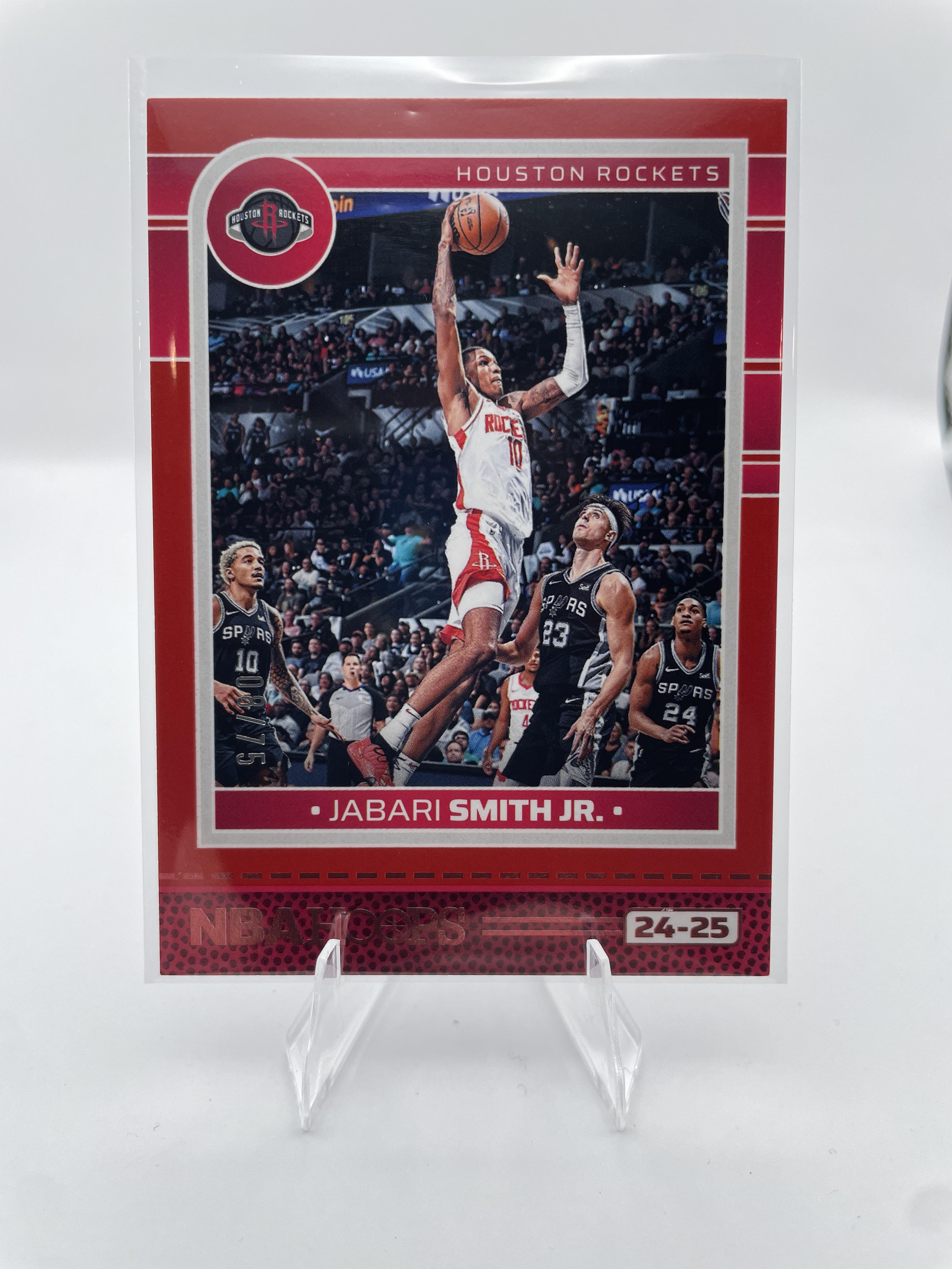 2024-25 Panini NBA Hoops Jabari Smith Jr. Red Prizm /75 #170