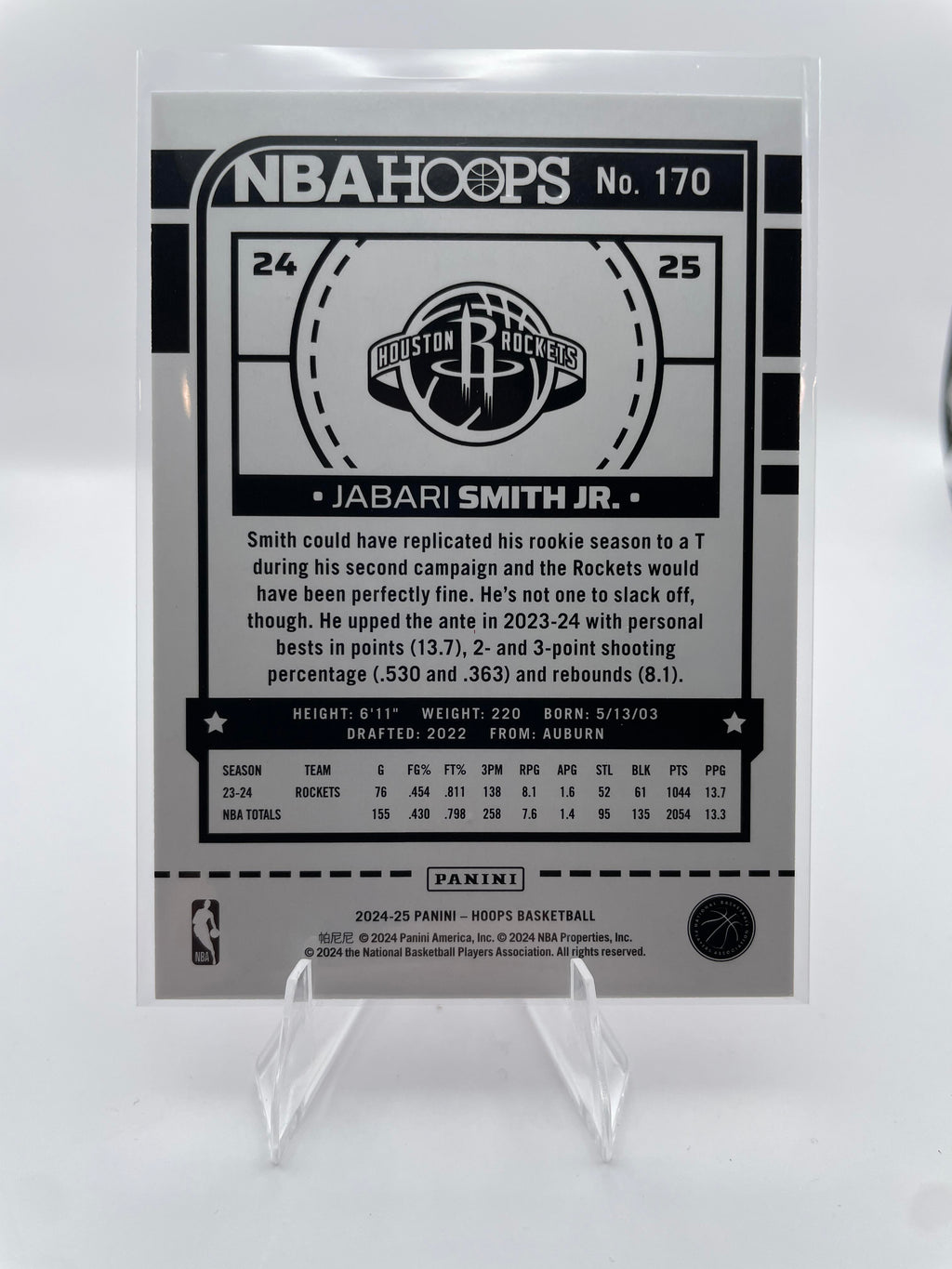 2024-25 Panini NBA Hoops Jabari Smith Jr. Red Prizm /75 #170