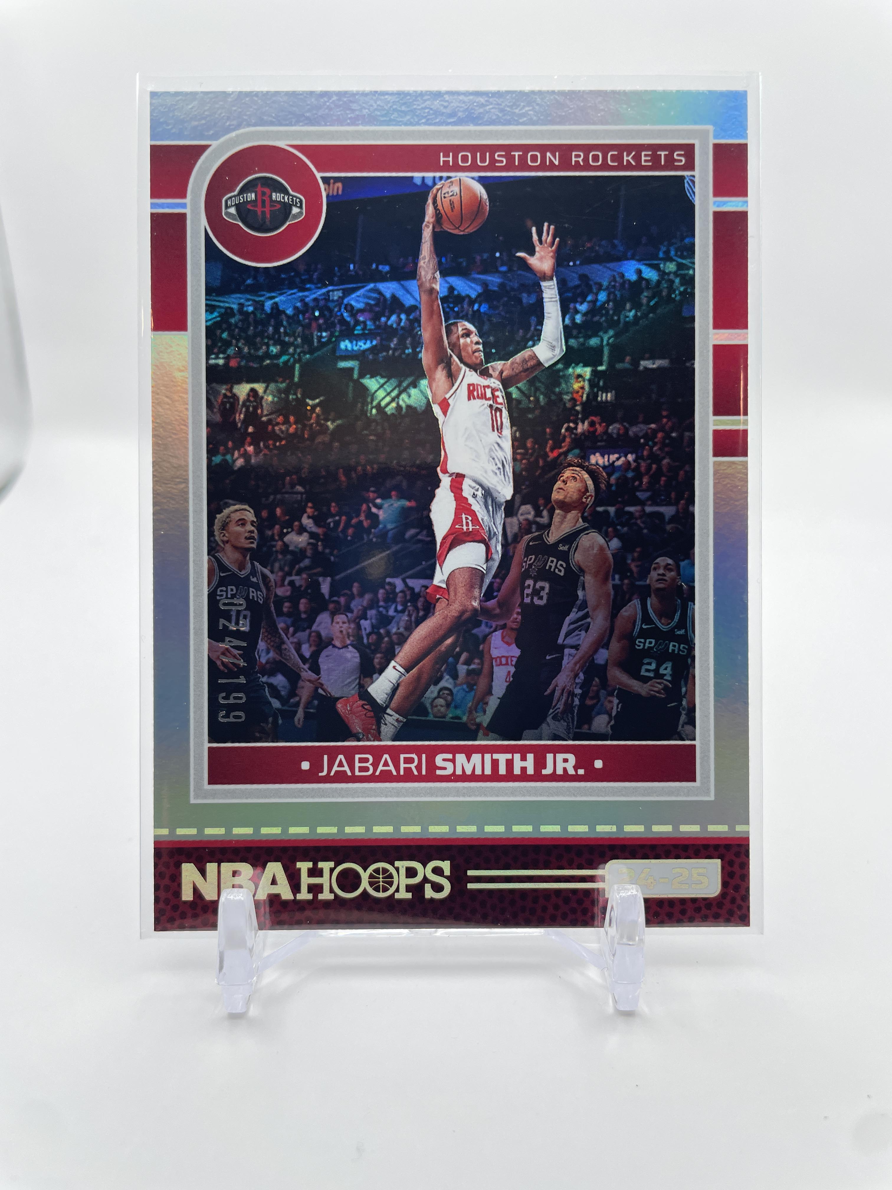 2024-25 Panini NBA Hoops Jabari Smith Jr. Silver Foil Prizm /199 #170
