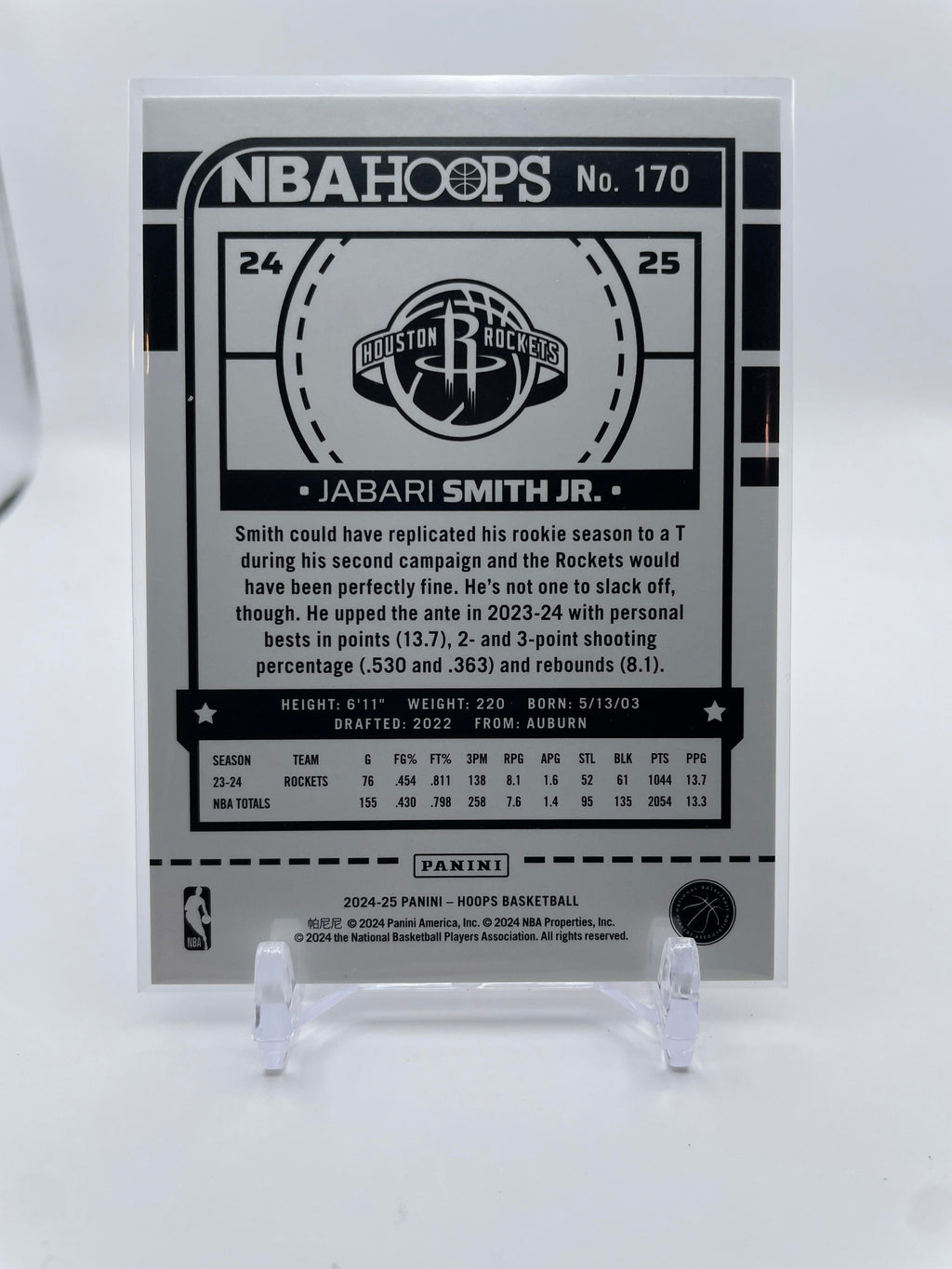 2024-25 Panini NBA Hoops Jabari Smith Jr. Silver Foil Prizm /199 #170