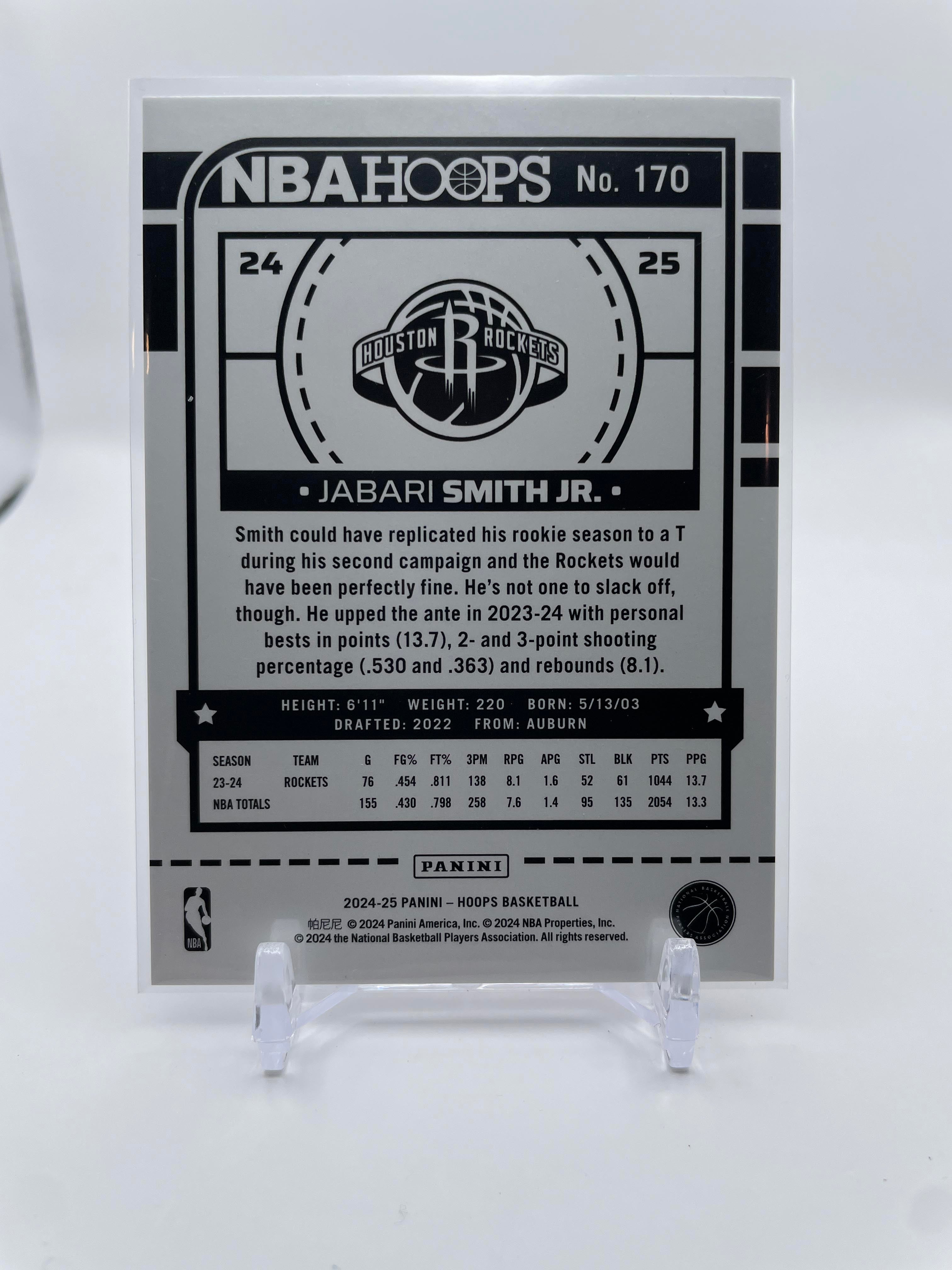 2024-25 Panini NBA Hoops Jabari Smith Jr. Silver Foil Prizm /199 #170