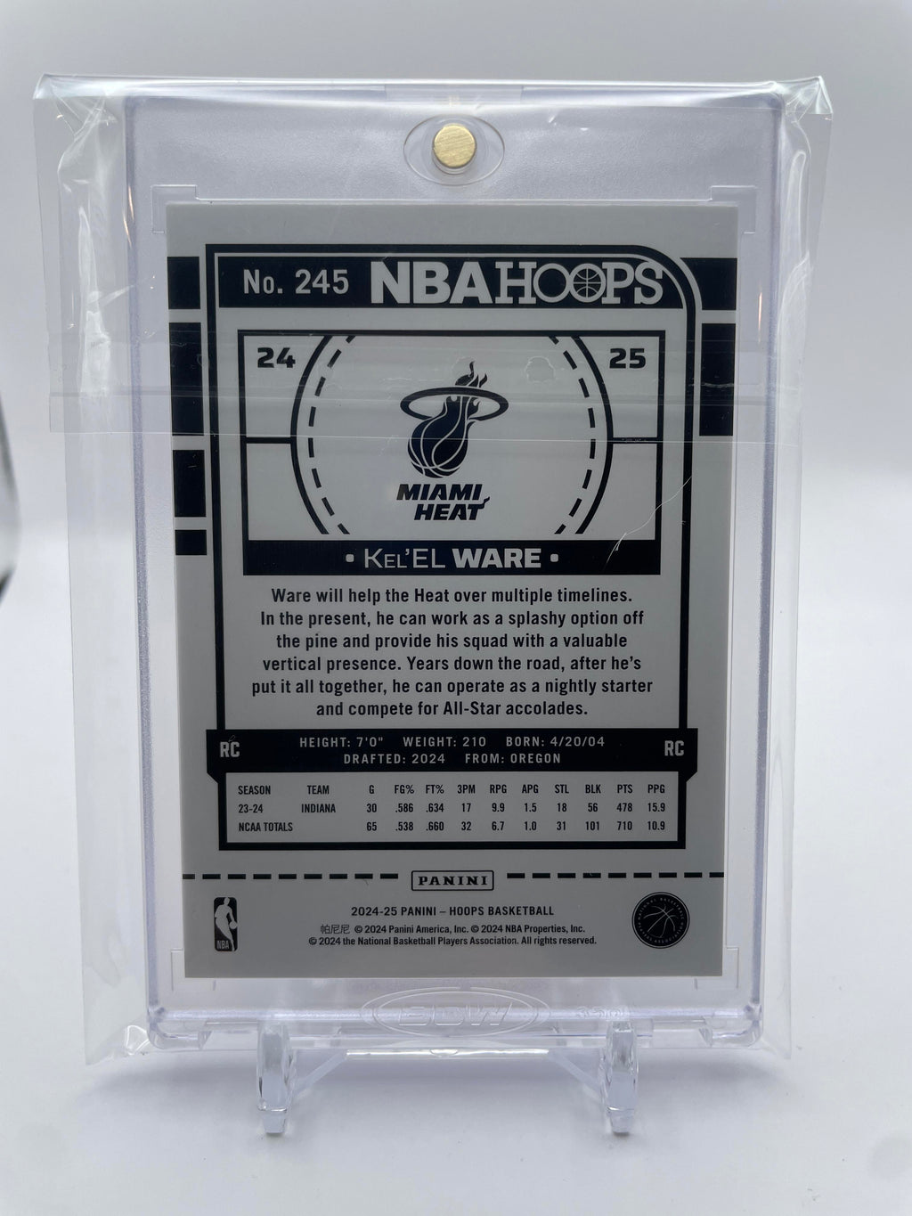 2024-25 Panini NBA Hoops Kel'el Ware Orange Foil Rookie /149 #24