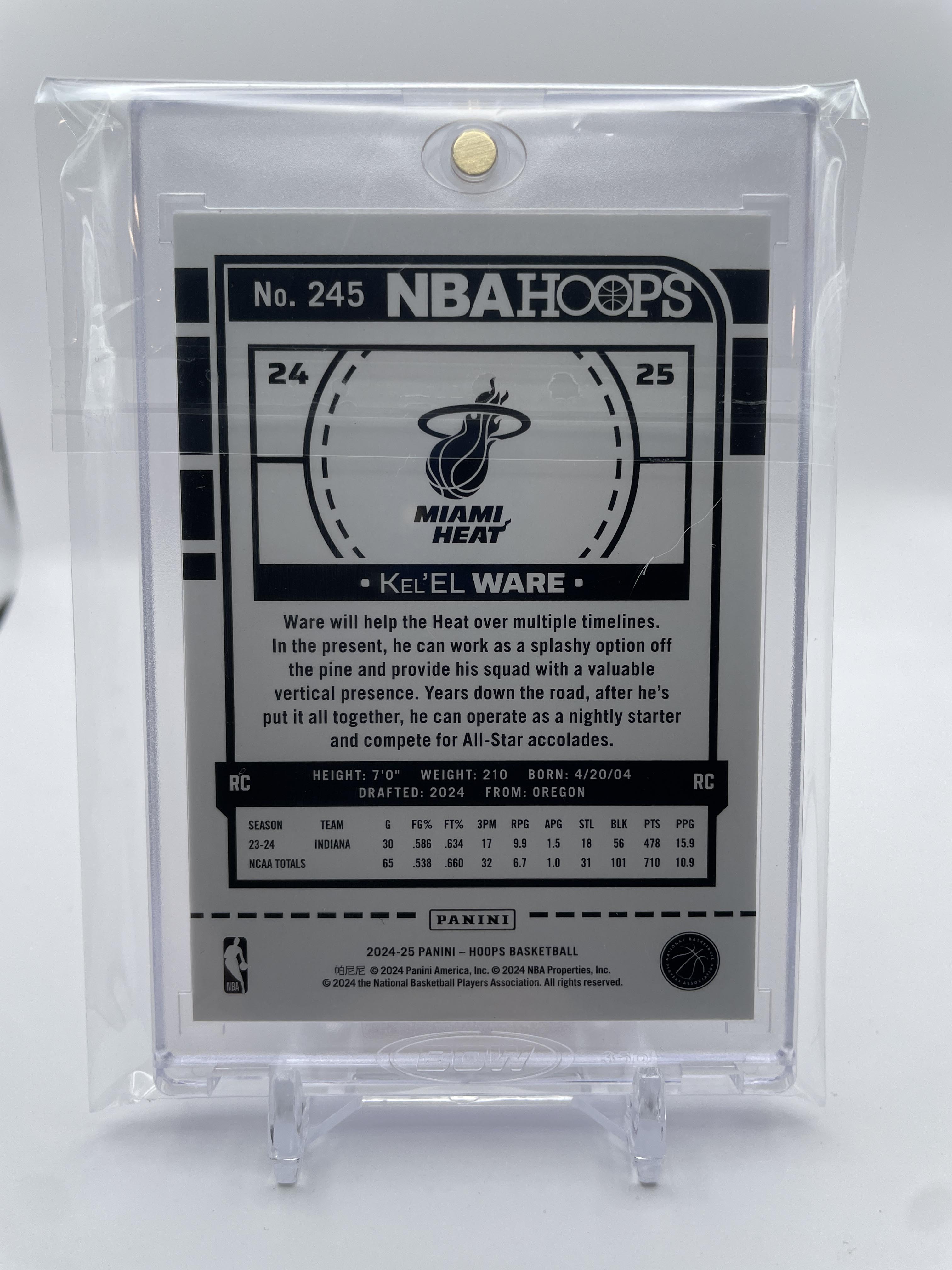 2024-25 Panini NBA Hoops Kel'el Ware Orange Foil Rookie /149 #24